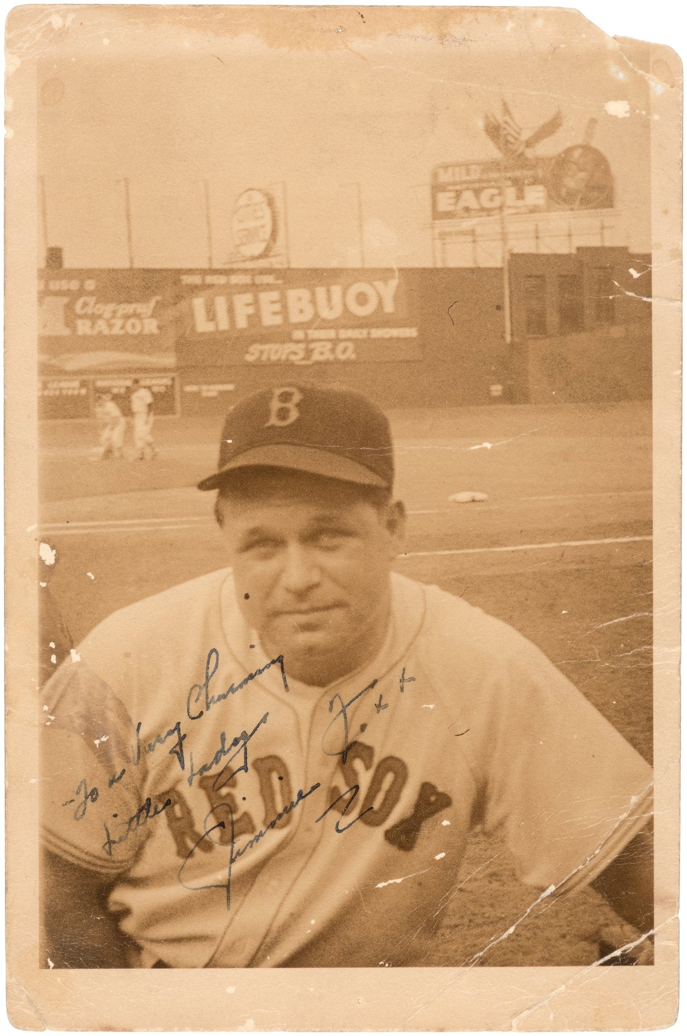 Red Sox Jimmie Foxx Authentic Signed B&W 5x7.5 Photo Autographed JSA #XX22088