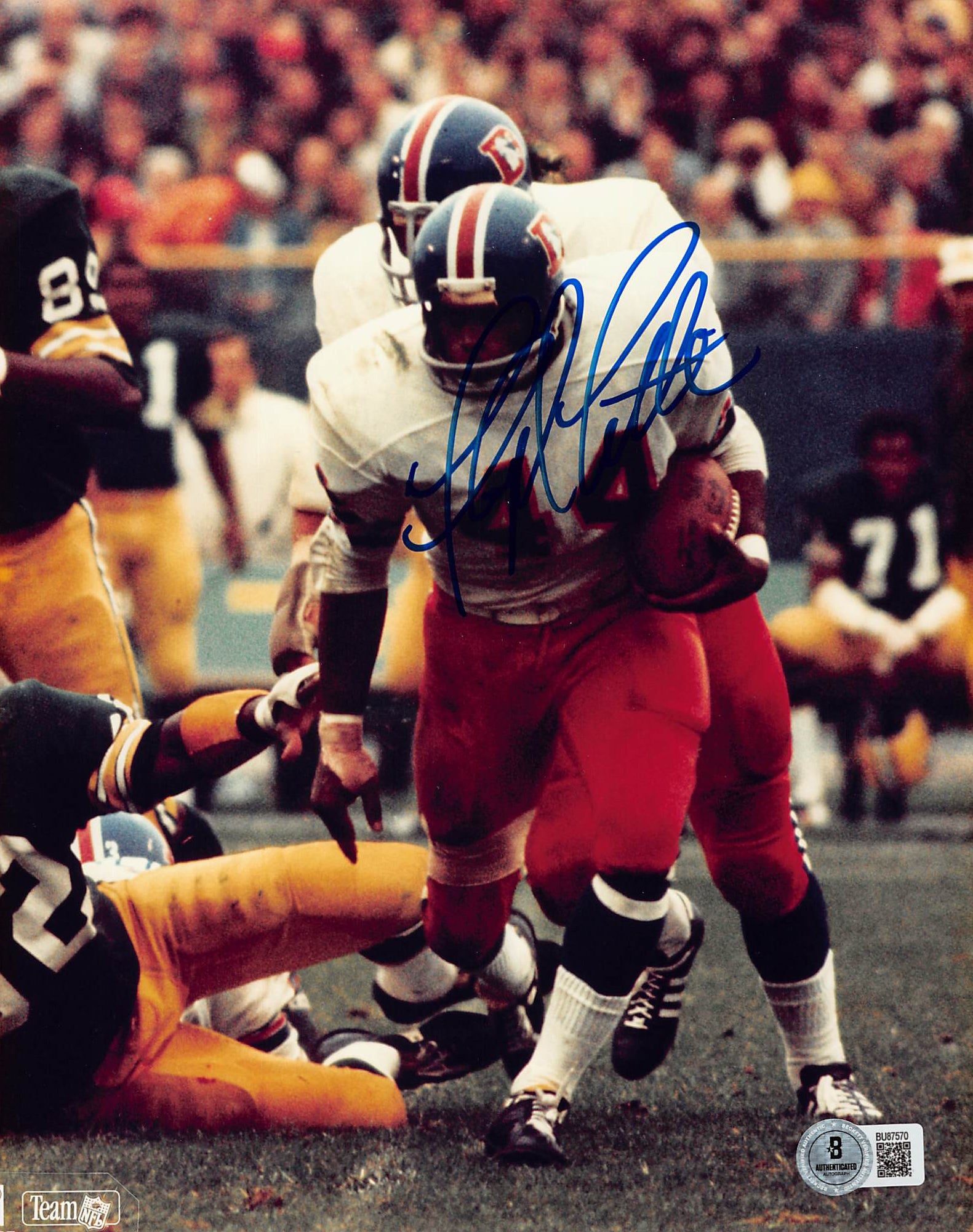 Broncos Floyd Little Authentic Signed 8x10 Vertical Photo Autographed BAS 1