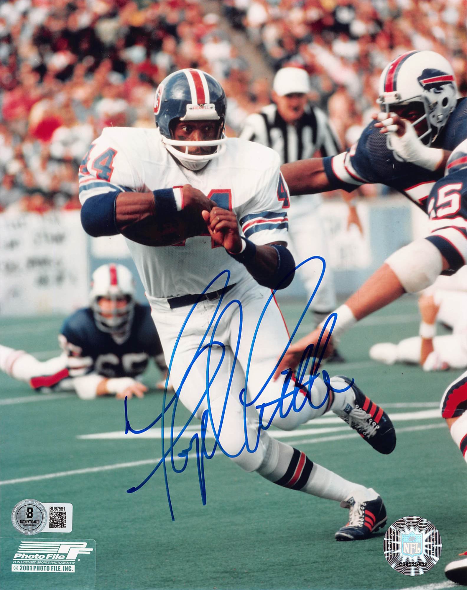 Broncos Floyd Little Authentic Signed 8x10 Vertical White Uniform Photo BAS