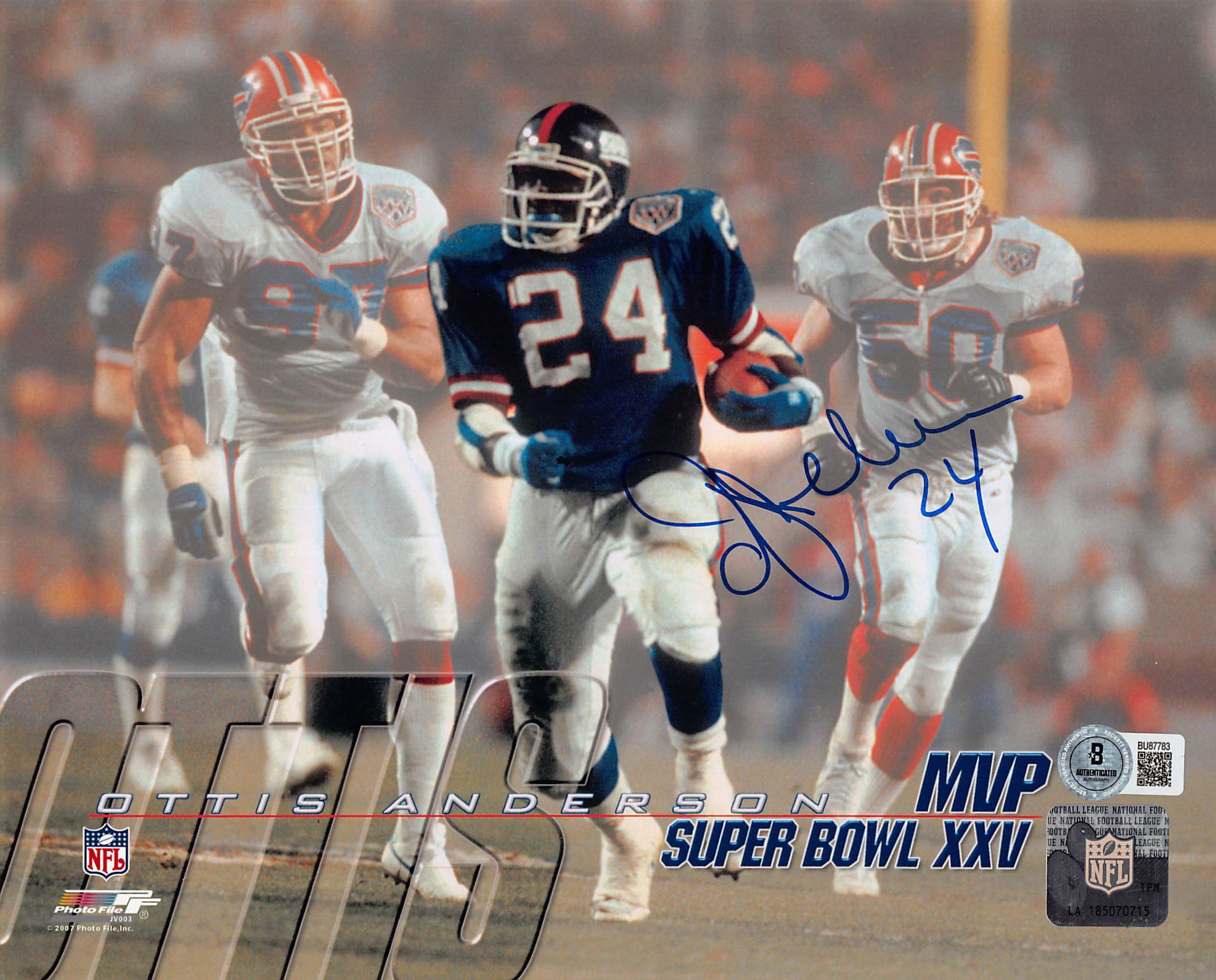 Giants Ottis Anderson Authentic Signed 8x10 Horizontal Photo Autographed BAS