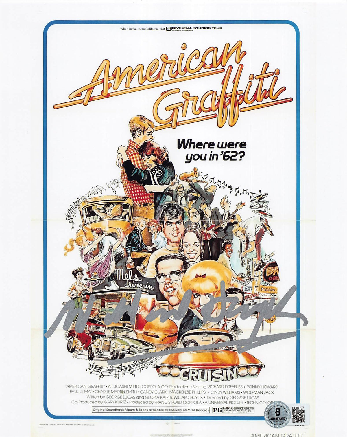 Willard Huyck American Graffiti Authentic Signed 8x10 Photo BAS #BU87797