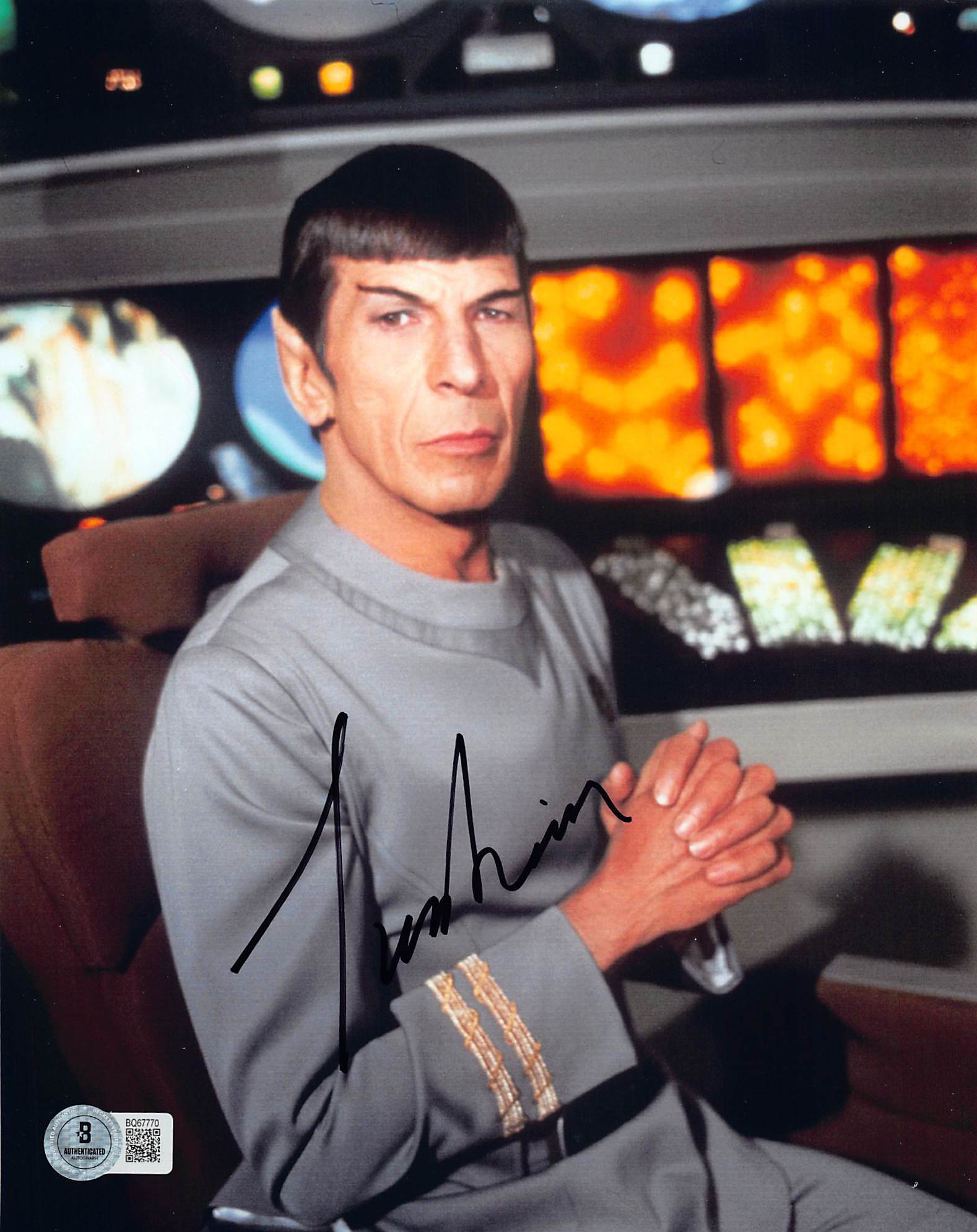 Leonard Nimoy Star Trek Authentic Signed 8x10 Vertical Photo BAS #BQ67770