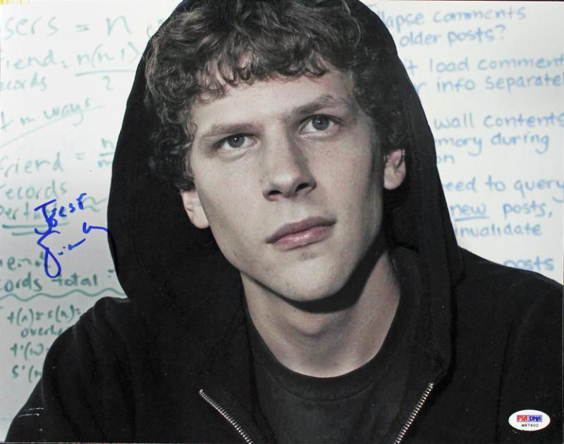 Jesse Eisenberg The Social Network Signed Authentic 11X14 Photo PSA/DNA #M97402