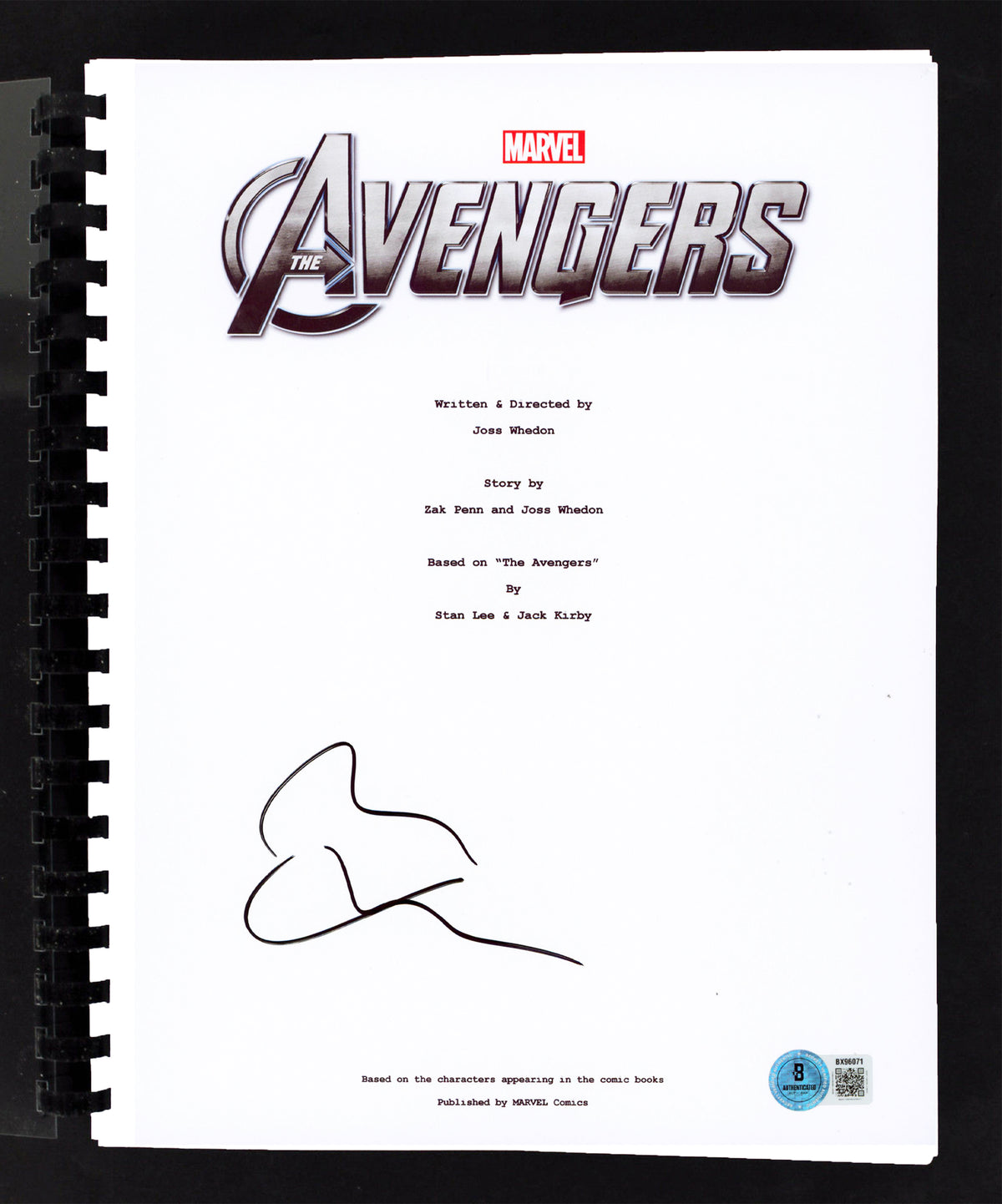 Mark Ruffalo The Avengers Authentic Signed Movie Script Autographed BAS #BX96071