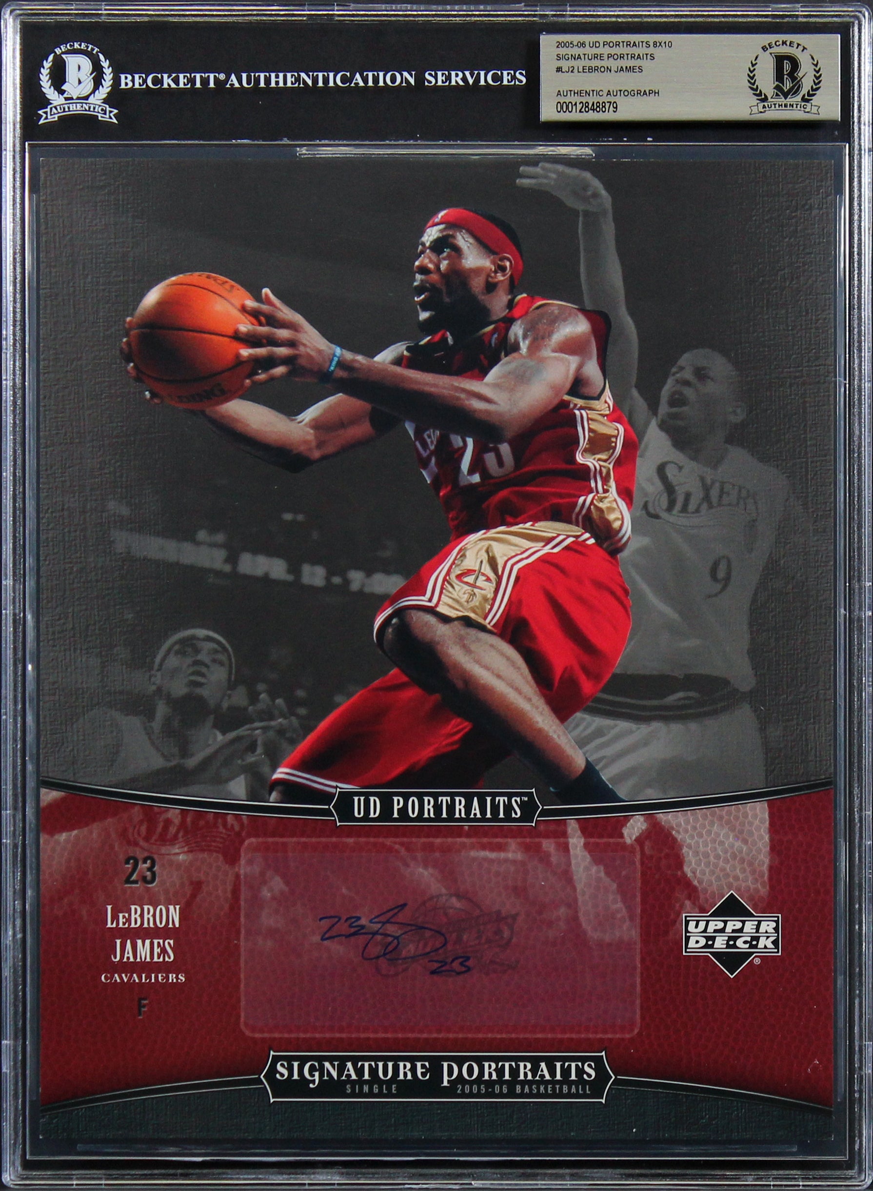 LeBron James Signed 2005 UD 8x10 Signature Portraits #LJ2 Card Auto 10! BAS Slab