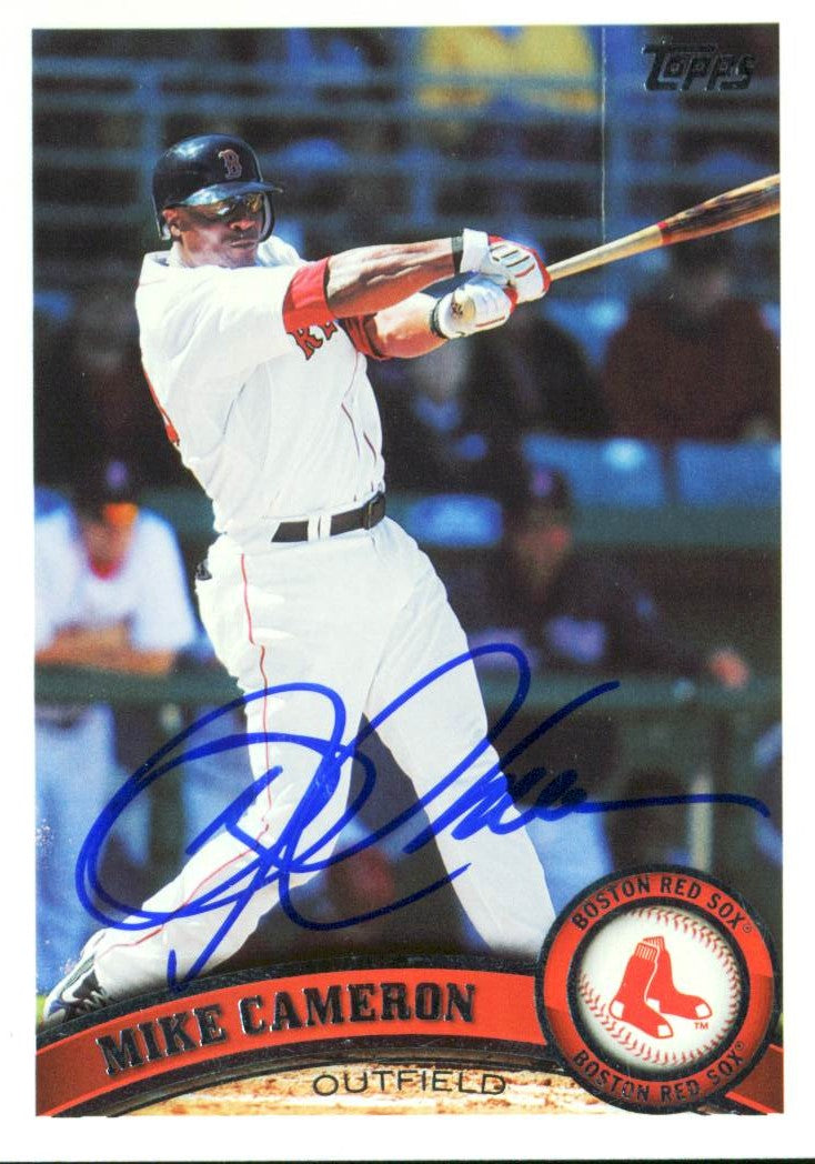 Red Sox Mike Cameron Authentic Signed Card 2001 Topps #357 Autographed w/ COA