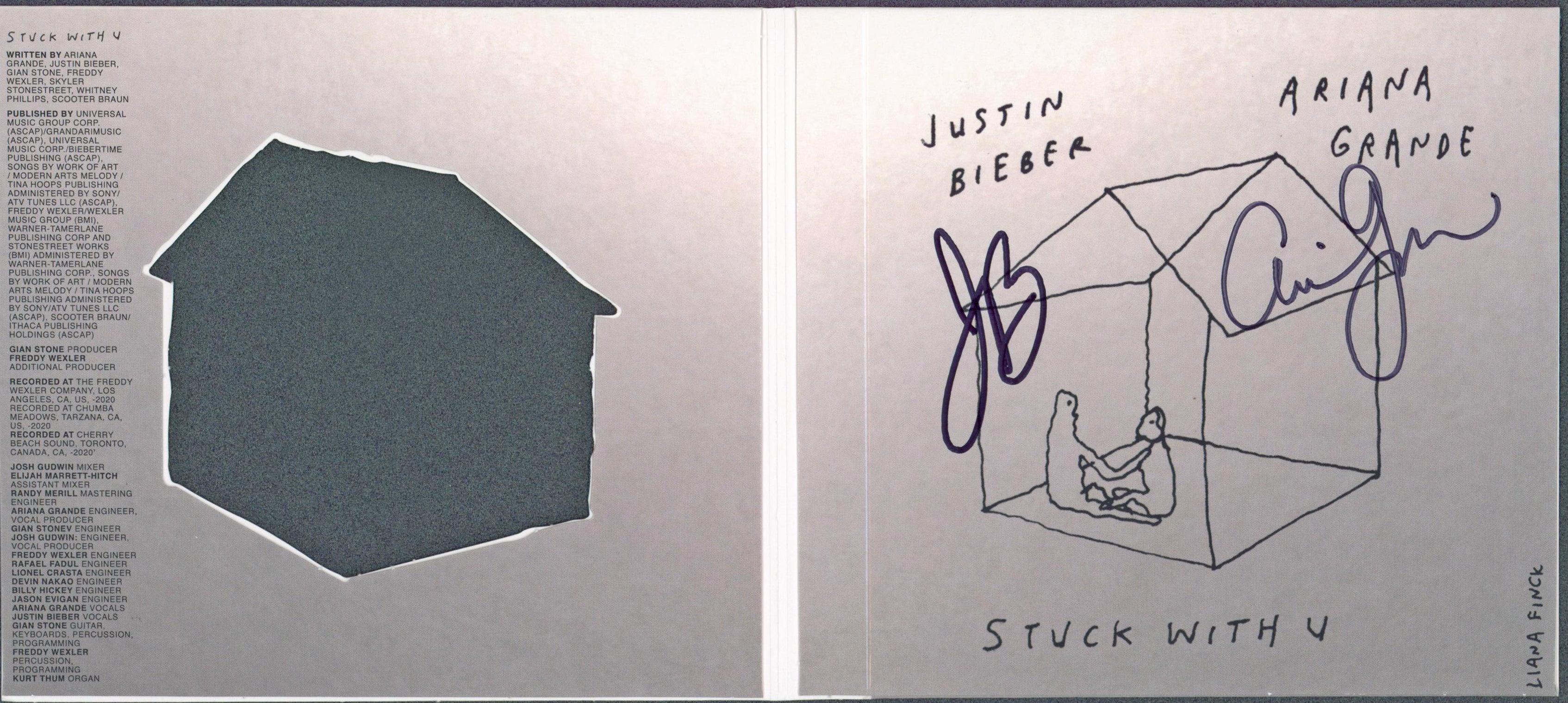 Justin Bieber & Ariana Grande Stuck With U Unopened Cd Un-signed