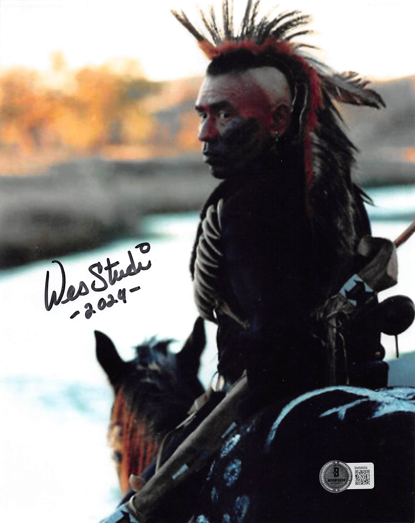 Wes Studi Dances with Wolves Authentic Signed 8x10 Vertical Photo BAS 1