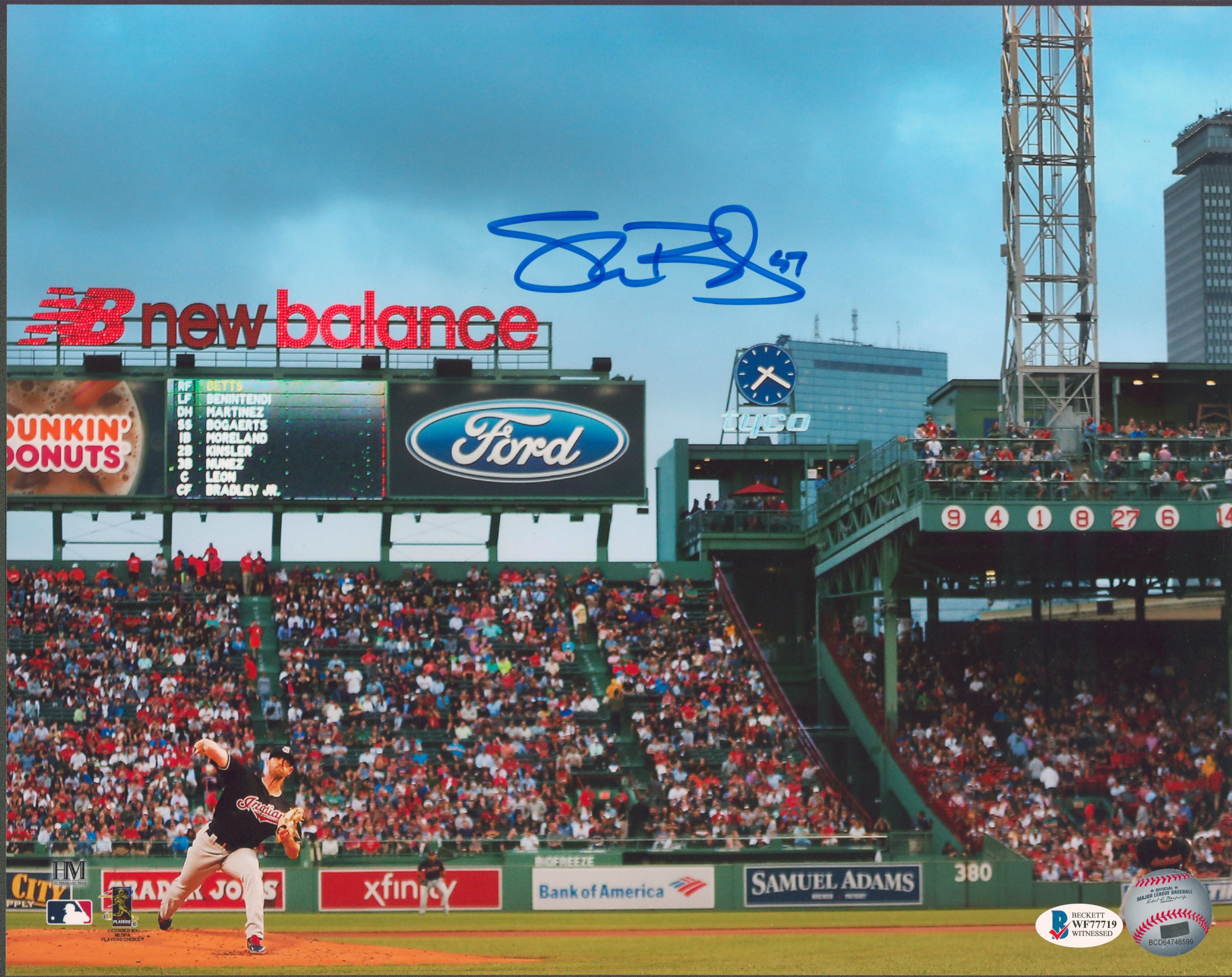 Indians Shane Bieber Authentic Signed 11x14 Photo Autographed BAS Witnessed