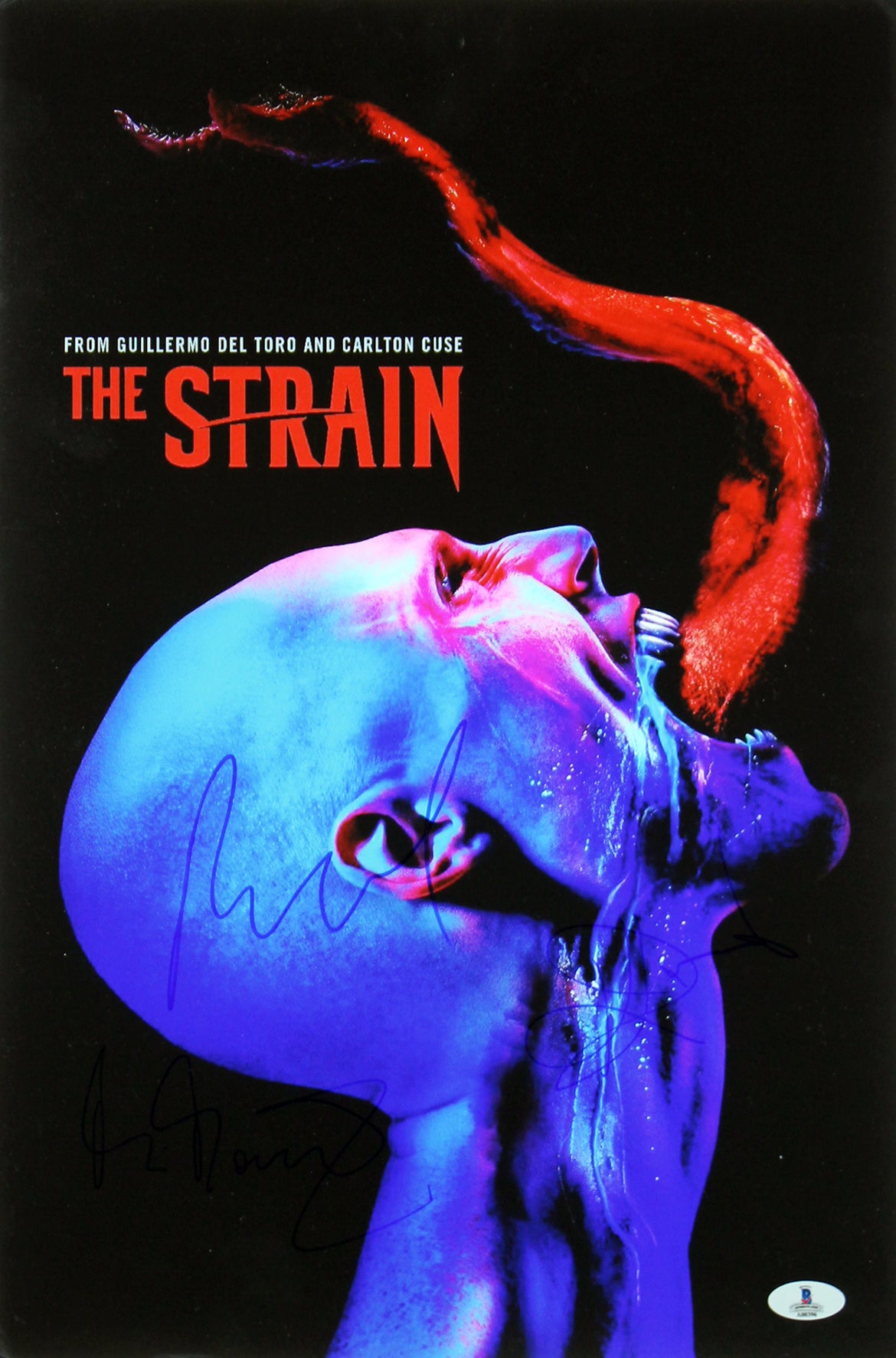 The Strain (3) Summer, Gomez, Durand Authentic Signed 12x18 Photo BAS #A00396