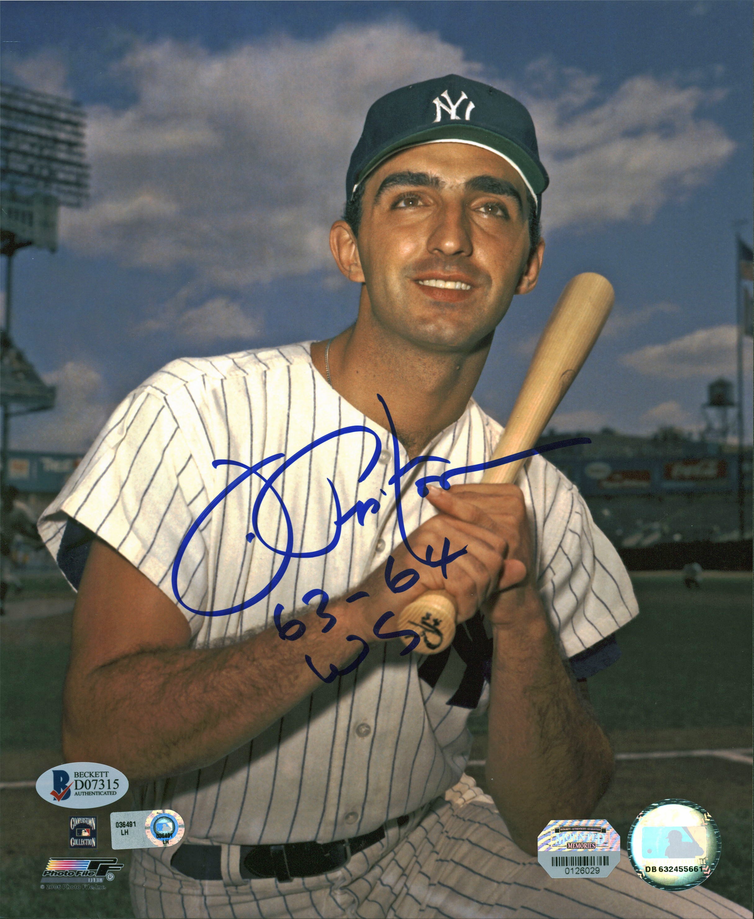 Yankees Joe Pepitone "63-64 WS" Authentic Signed 8x10 Photo BAS #D07315