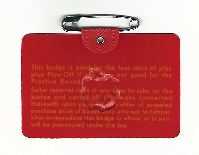 1972 Masters Augusta National Golf Club Badge Ticket Jack Nicklaus Wins PGA