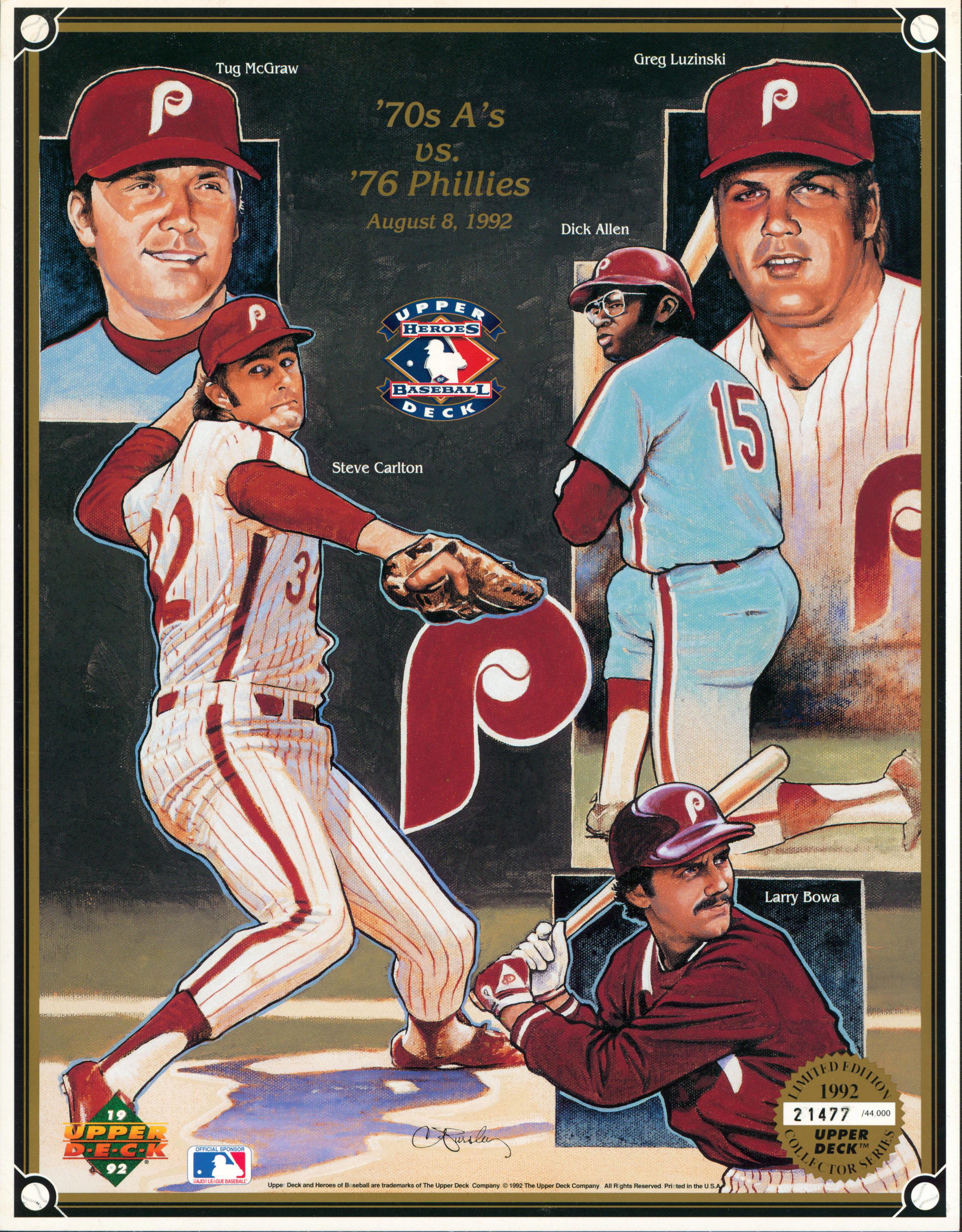 Phillies 8x10 Photo 1992 Heroes Baseball '70s A's vs. '76 Phillies #21477/44000