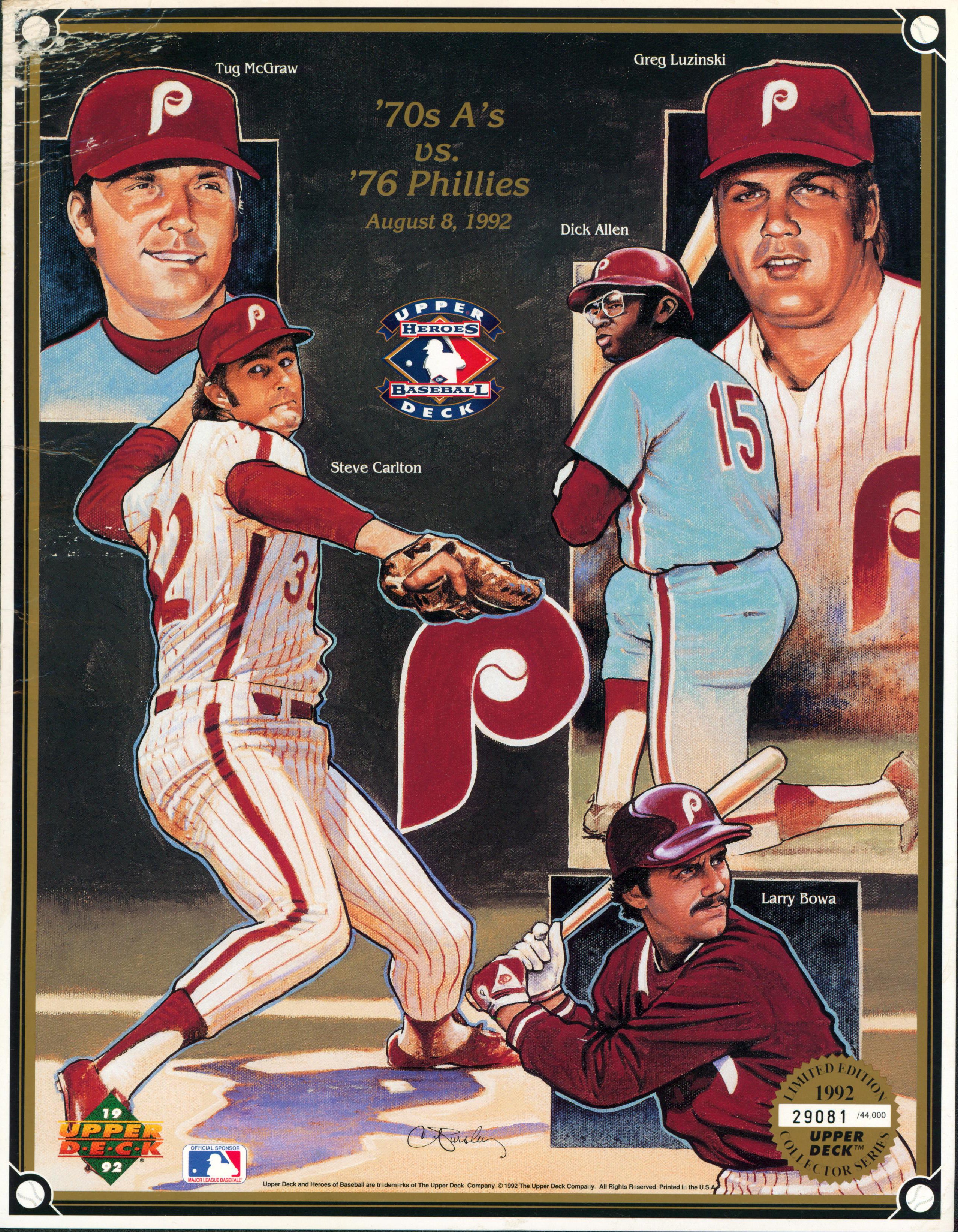 Phillies 8x10 Photo 1992 Heroes Baseball '70s A's vs. '76 Phillies #29081/44000