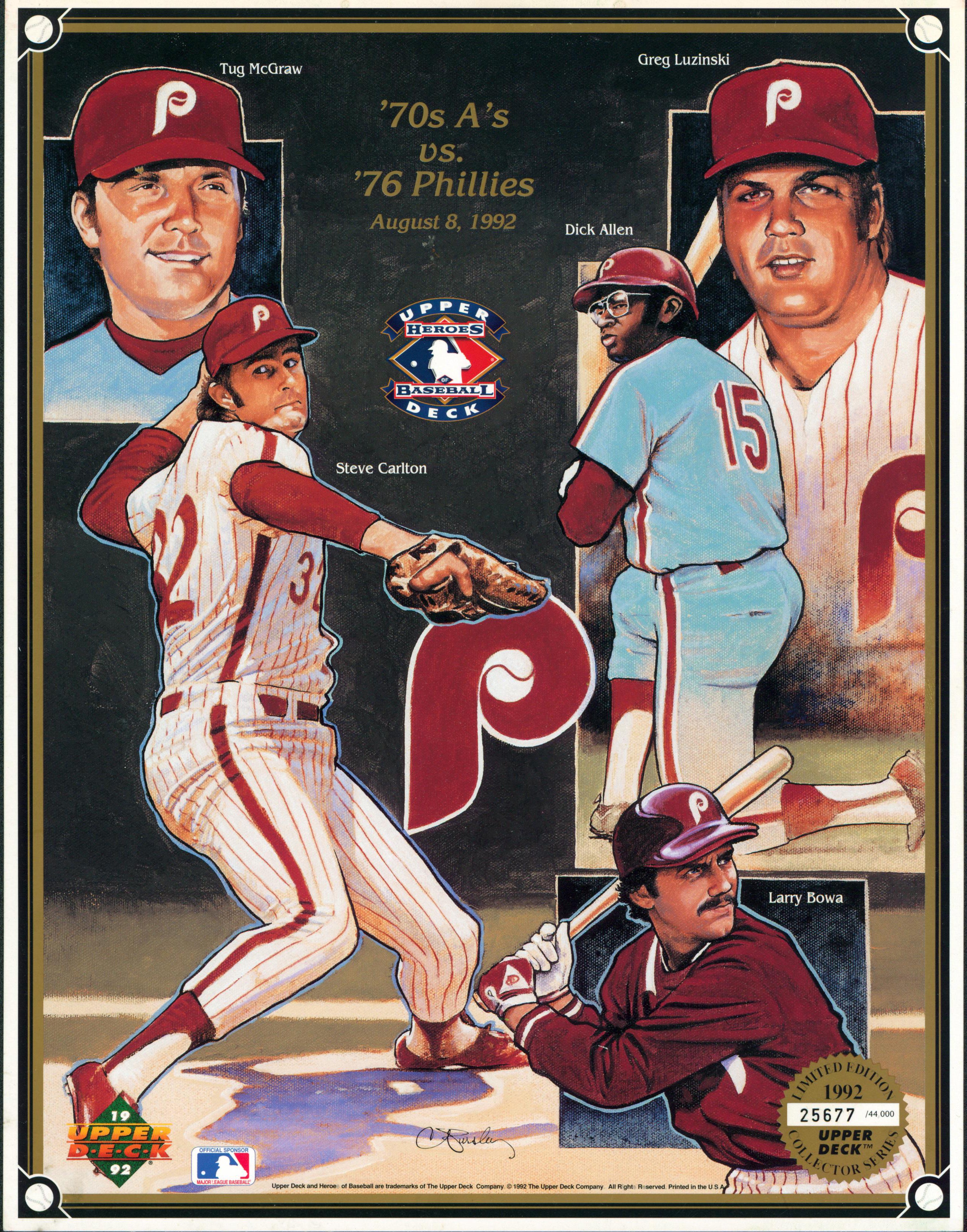 Phillies 8x10 Photo 1992 Heroes Baseball '70s A's vs. '76 Phillies #25677/44000