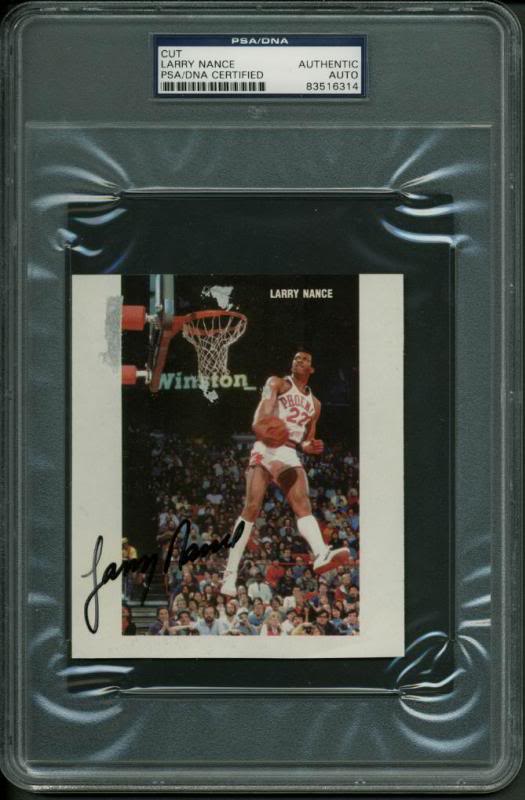 Suns Larry Nance Authentic Signed 4.25X5 Cut Autographed PSA/DNA Slabbed