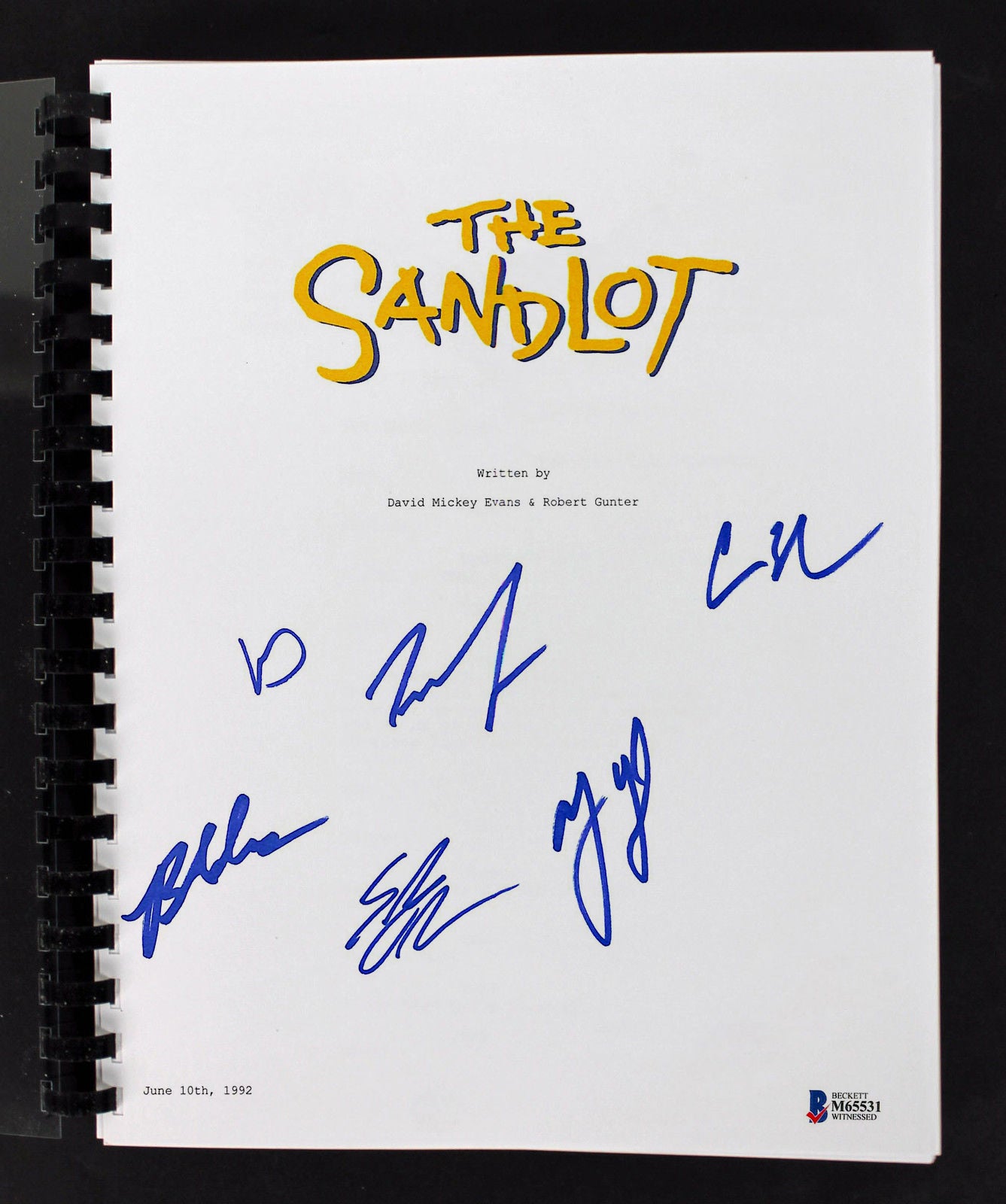 The Sandlot (6) Guiry, Leopardi, Adams +3 Signed Movie Script BAS Witnessed