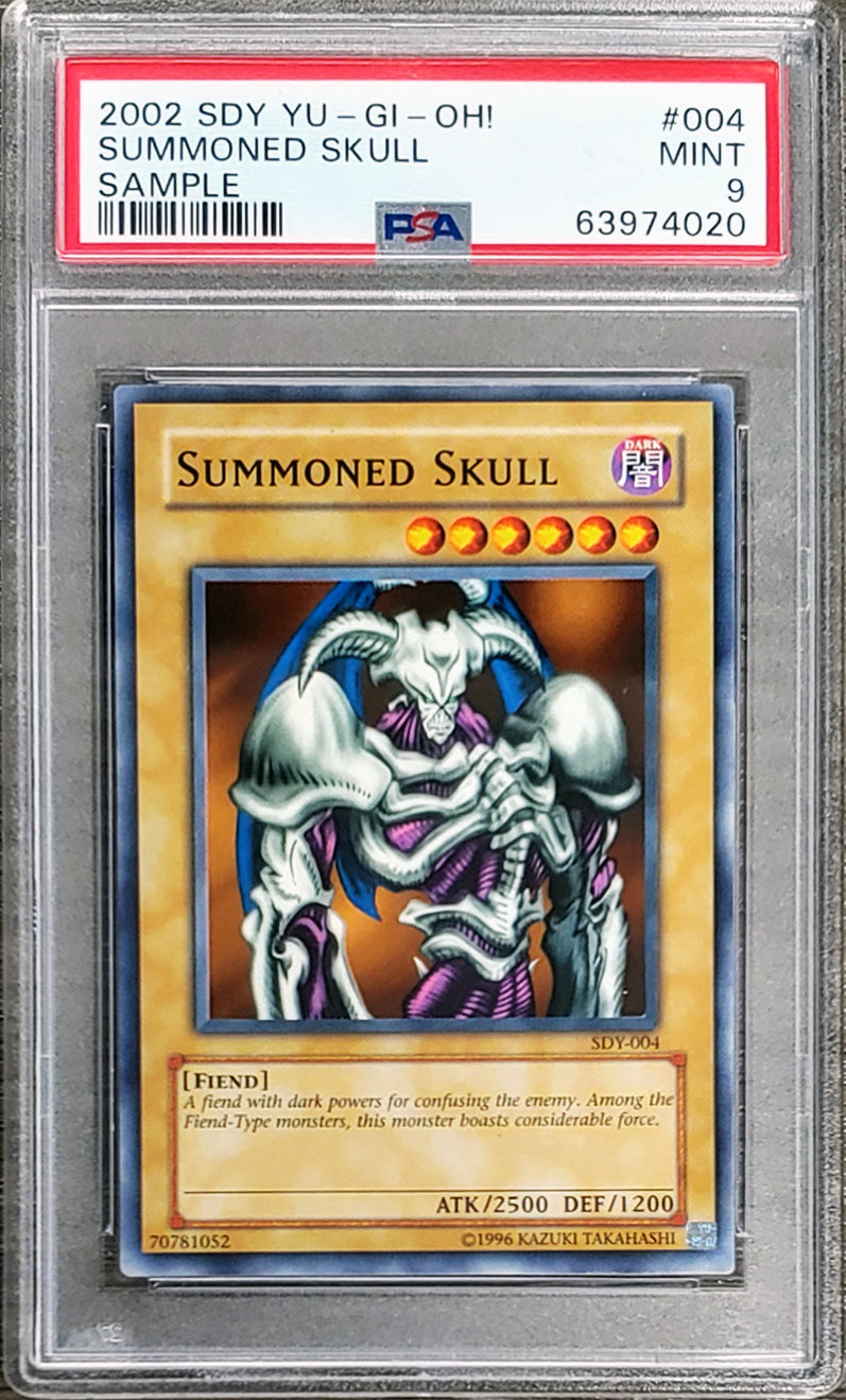 2002 SDY YU-GI-OH! Summond Skull #004 Sample Trading Card Grade 9! PSA Slabbed