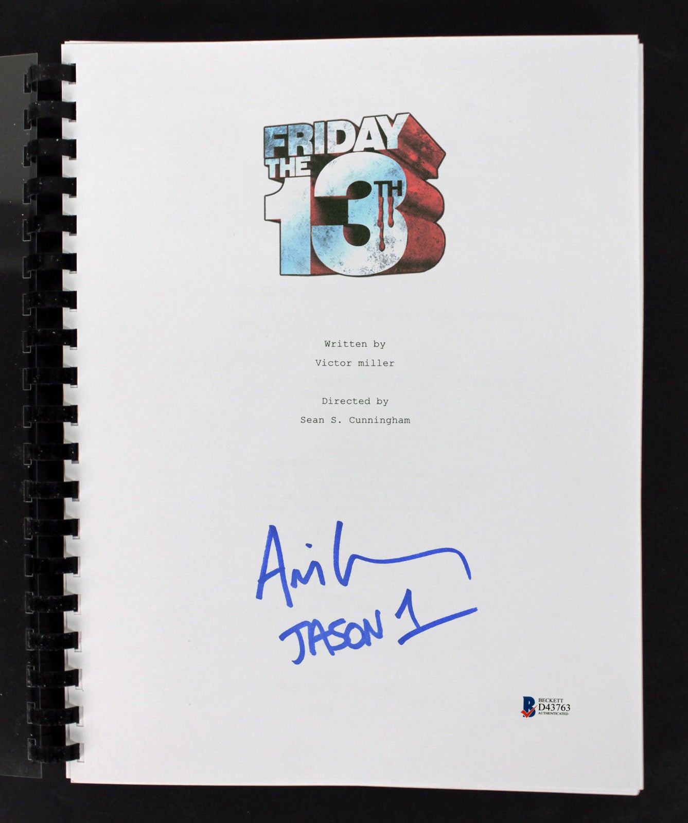 Ari Lehman "Jason 1" Authentic Signed Friday The 13th Movie Script BAS 1