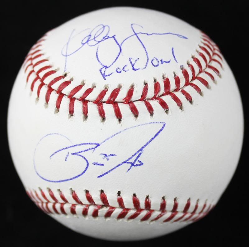 Barry Zito & Kelley James 'Rock On' Signed Authentic OML Baseball PSA #U18475