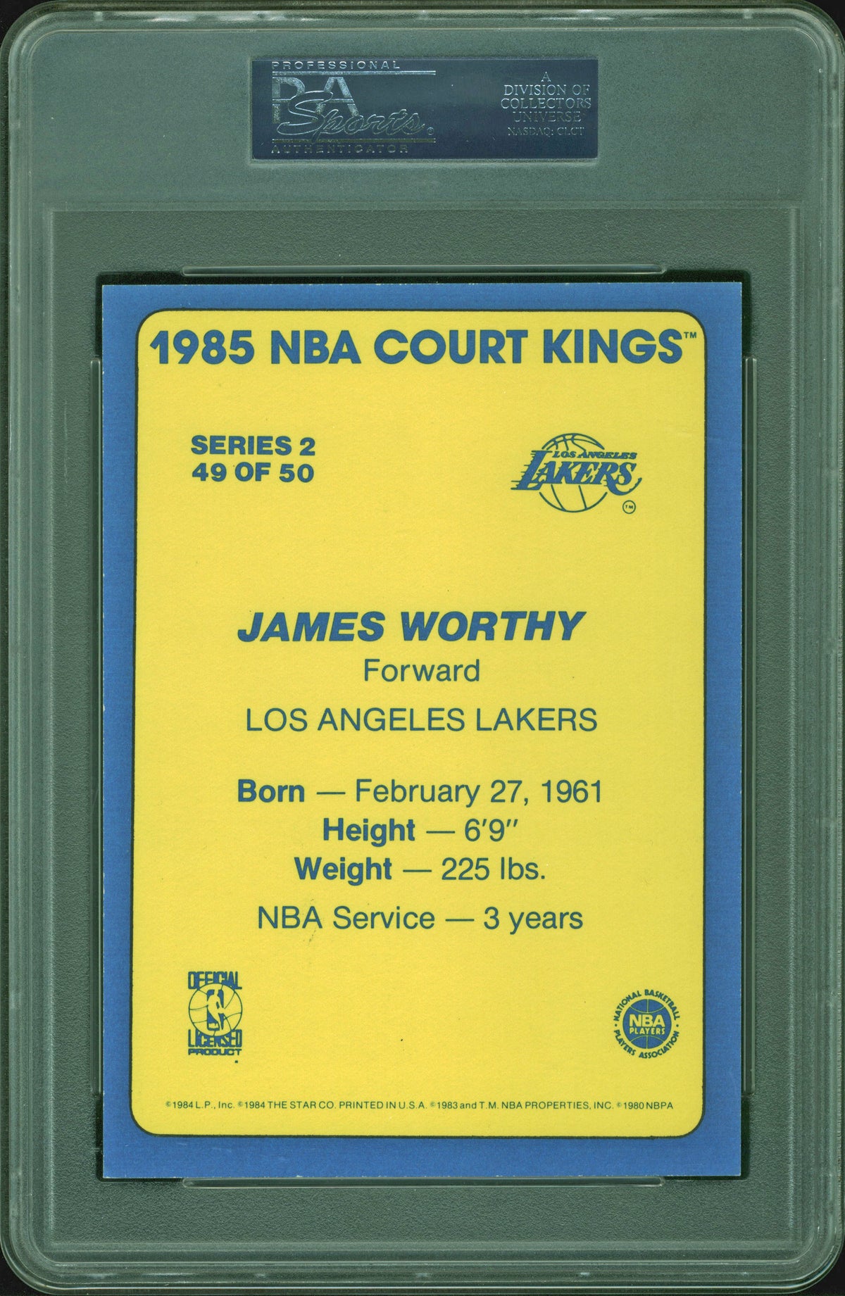 Lakers James Worthy Signed 1985  5x7 Star Auto Card PSA/DNA Slabbed #83514348