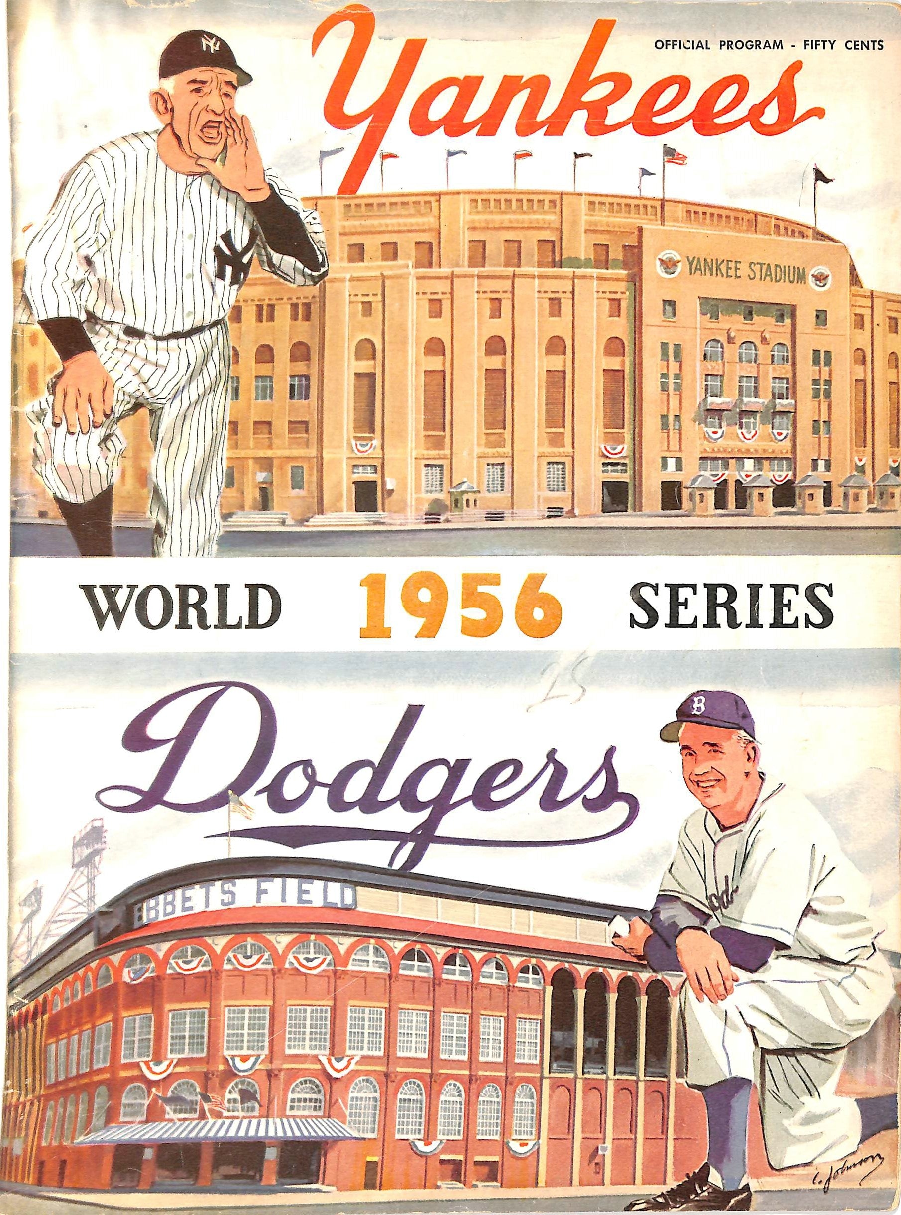 1956 World Series Official Program Unsigned