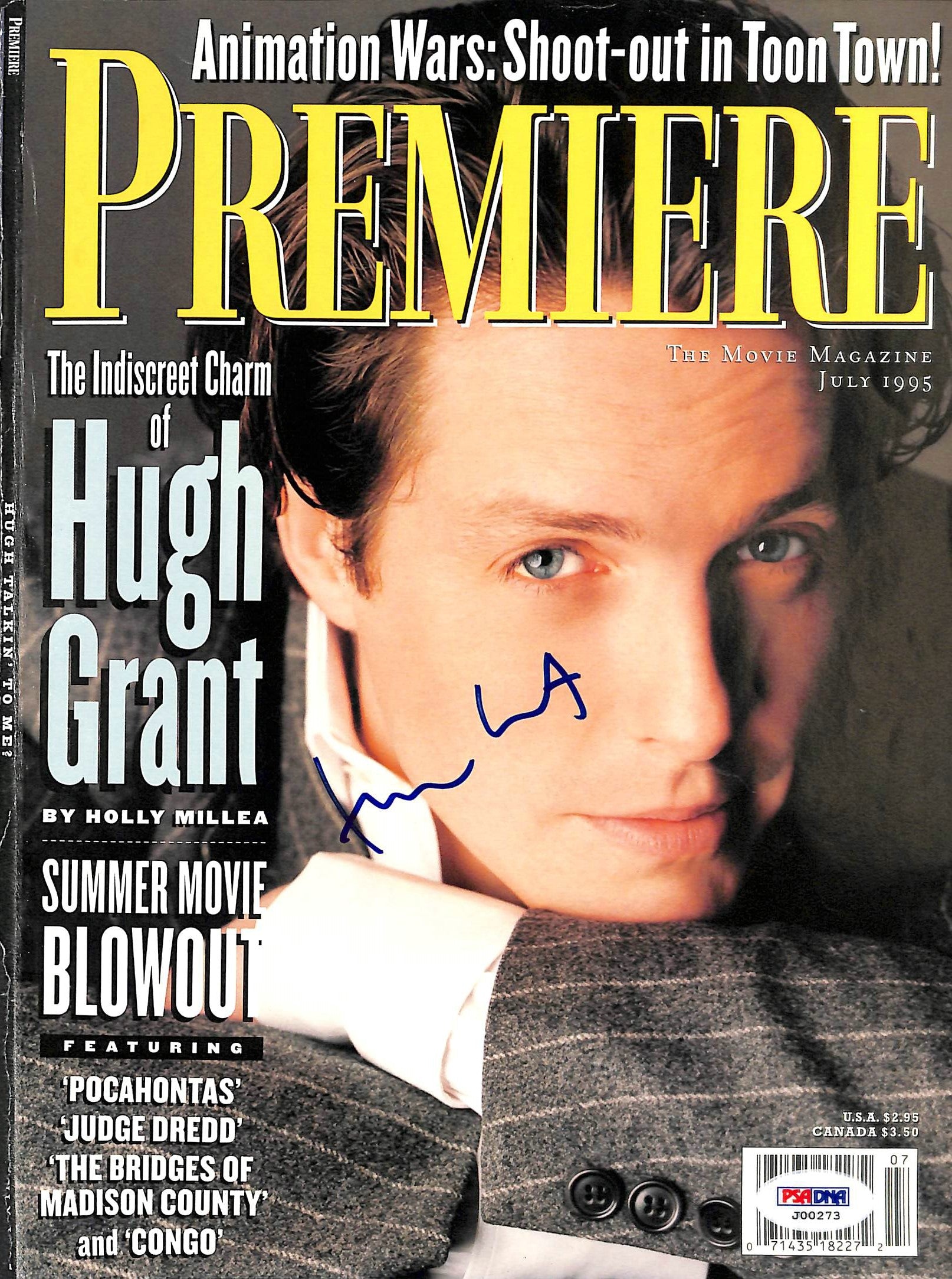 Hugh Grant Authentic Signed 8x11 Premiere Magazine Cover PSA/DNA #J00273