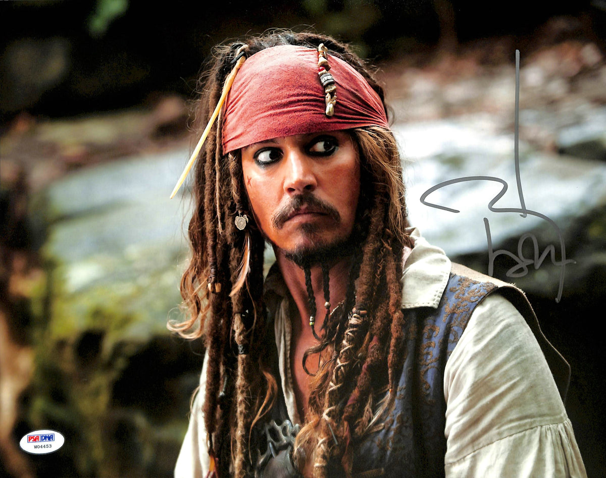 Johnny Depp Pirates Of The Caribbean Signed 11x14 Graded 10! Photo PSA #W04453