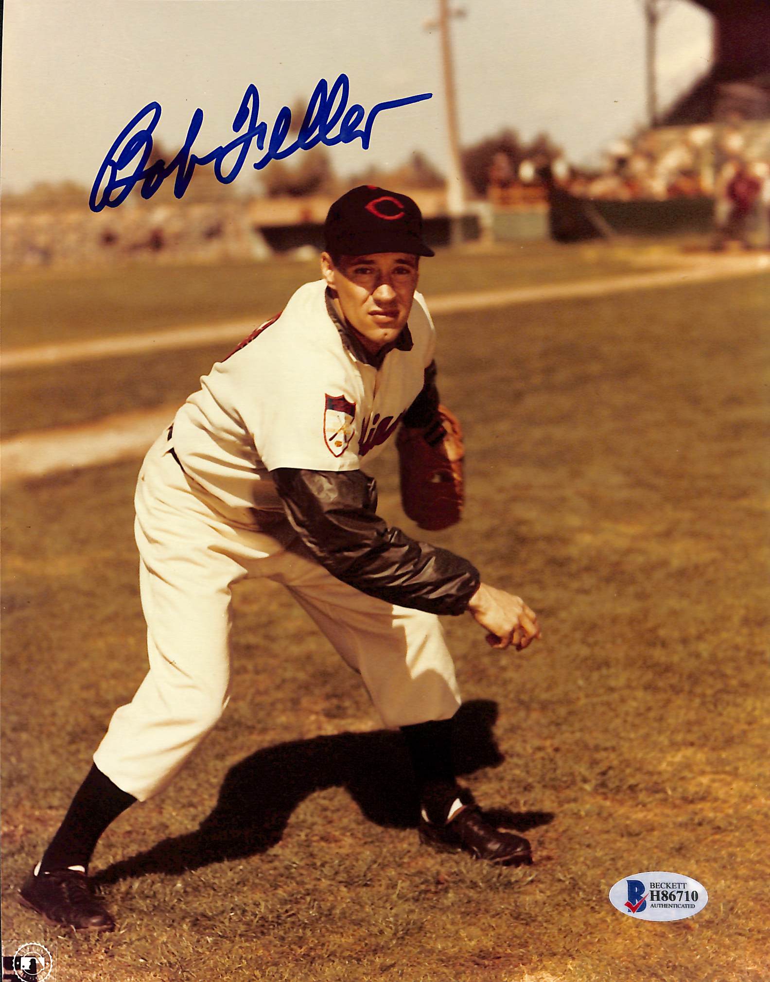 Indians Bob Feller Authentic Signed 8x10 Photo Autographed BAS 2