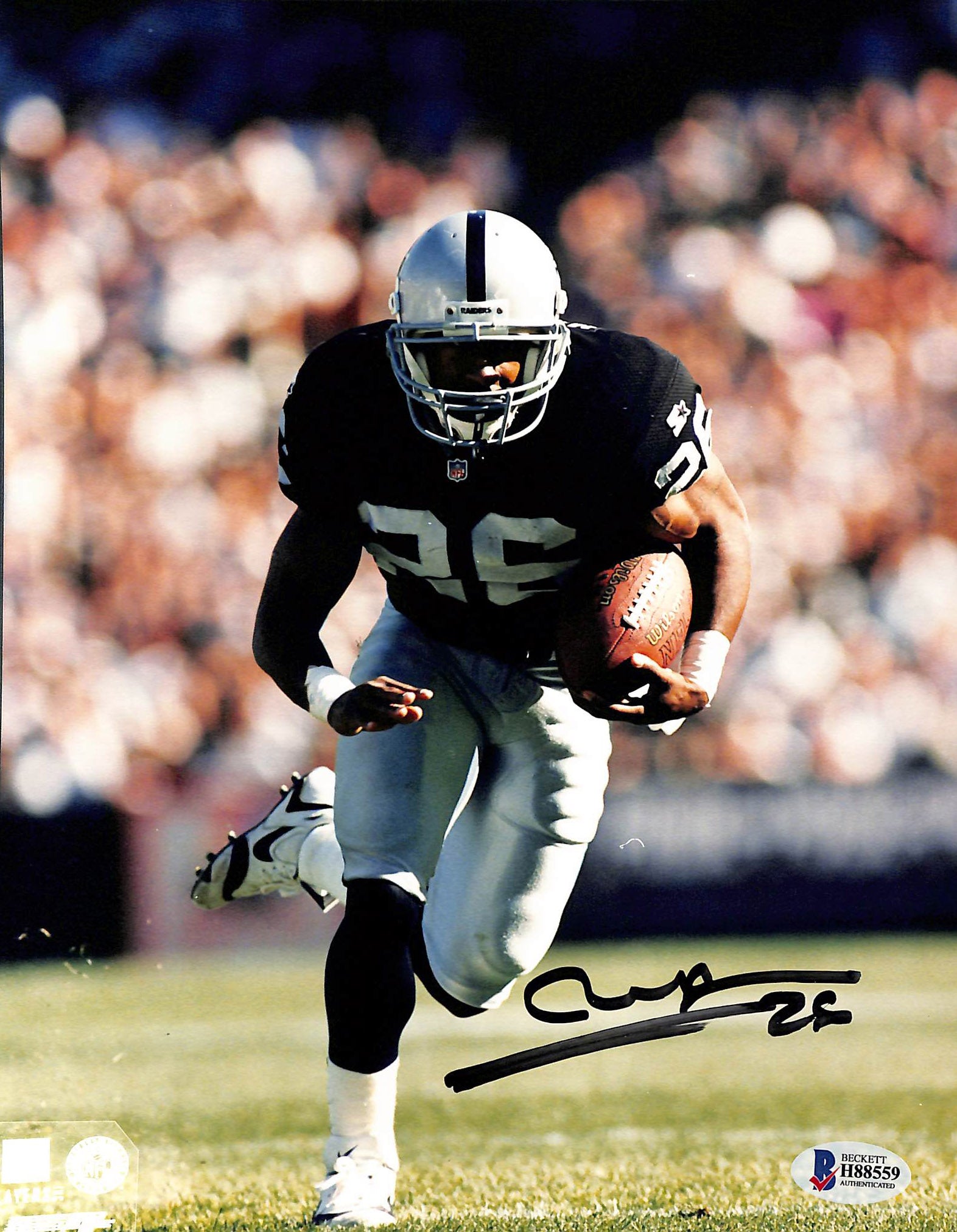 Raiders Napoleon Kaufman Authentic Signed 8x10 Photo Autographed BAS 1