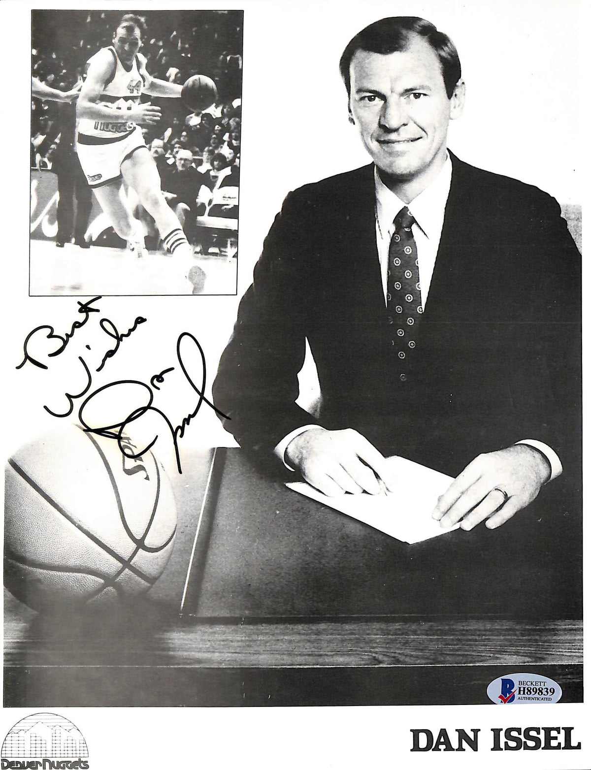 Nuggets Dan Issel Authentic Signed 8x10 Photo Autographed BAS #H89839