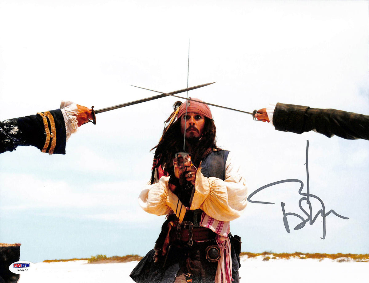 Johnny Depp Pirates Of The Caribbean Signed 11x14 Graded 10! Photo PSA #W04456