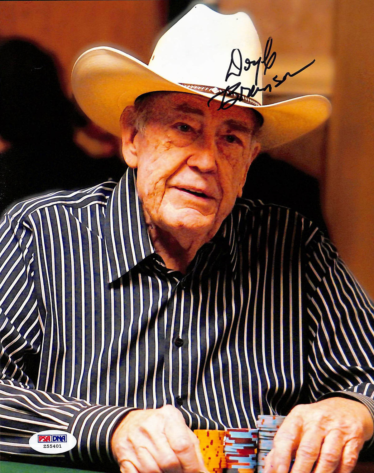 Doyle Brunson World Series of Poker Authentic Signed 8x10 Photo PSA/DNA #Z55401