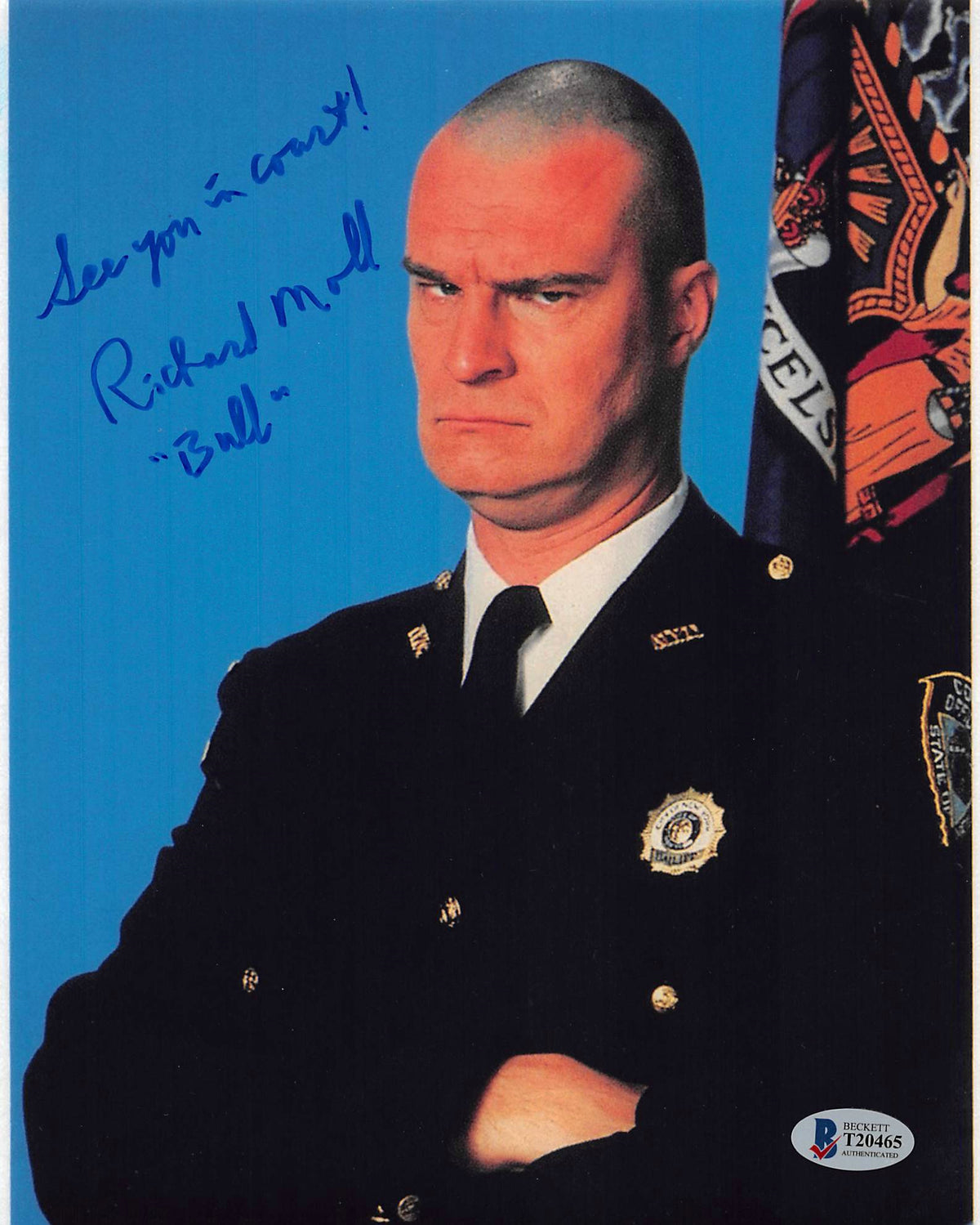 Richard Moll Night Court "See you in court" "Bull" Signed 8x10 Photo BAS #T20465