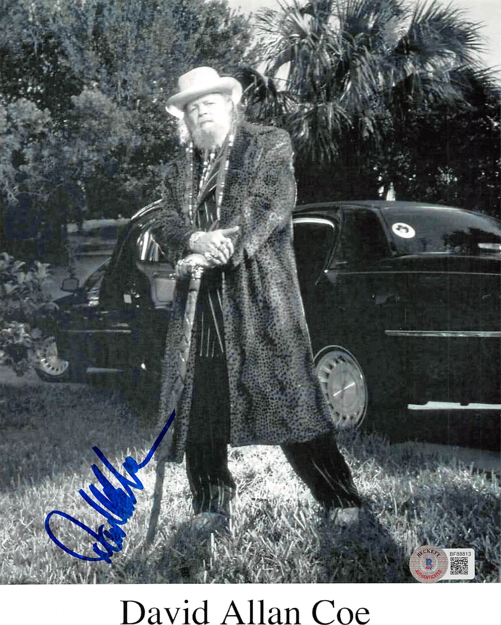 David Allan Coe Authentic Signed 8x10 Photo Autographed BAS #BF88813