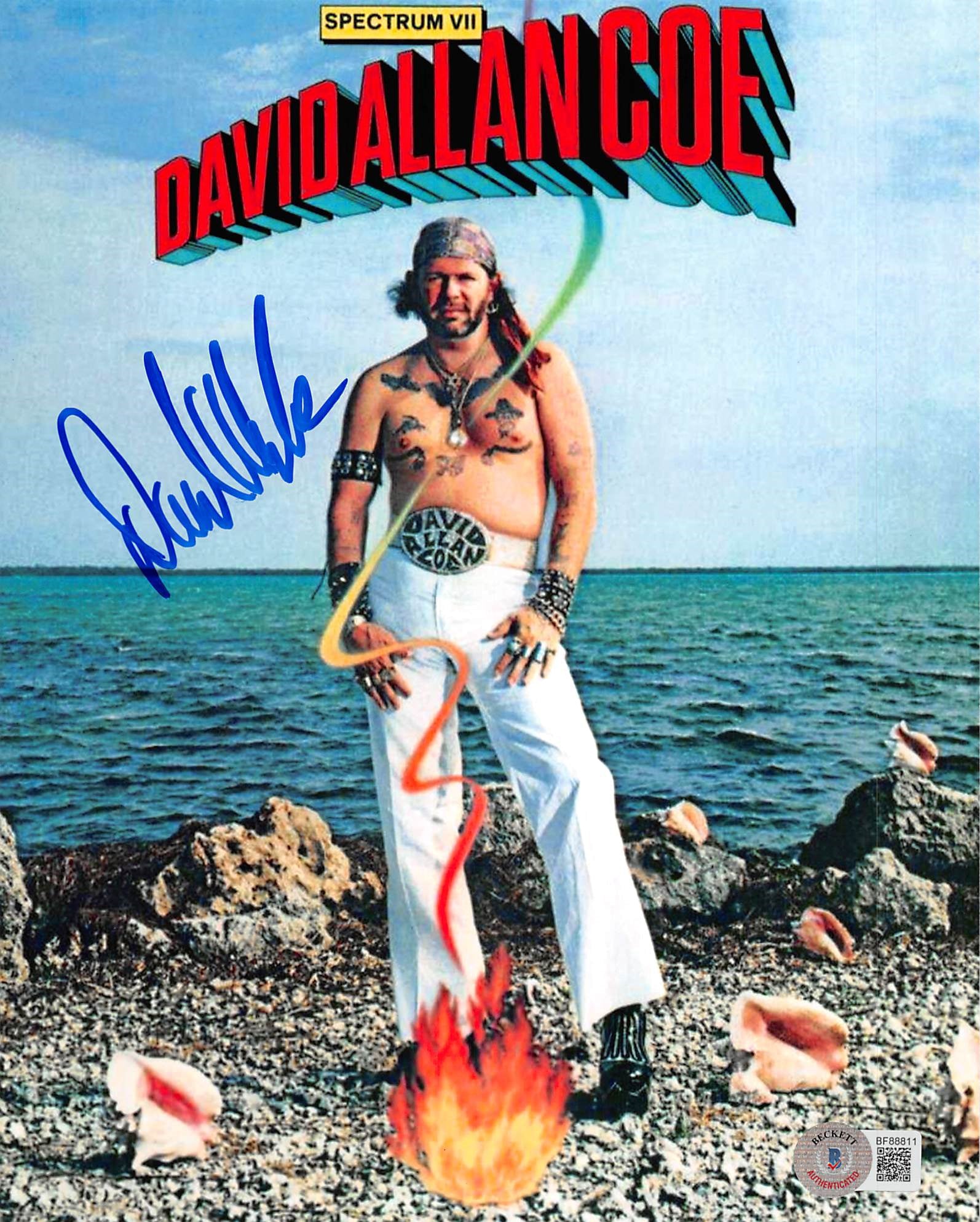David Allan Coe Authentic Signed 8x10 Photo Autographed BAS #BF88811