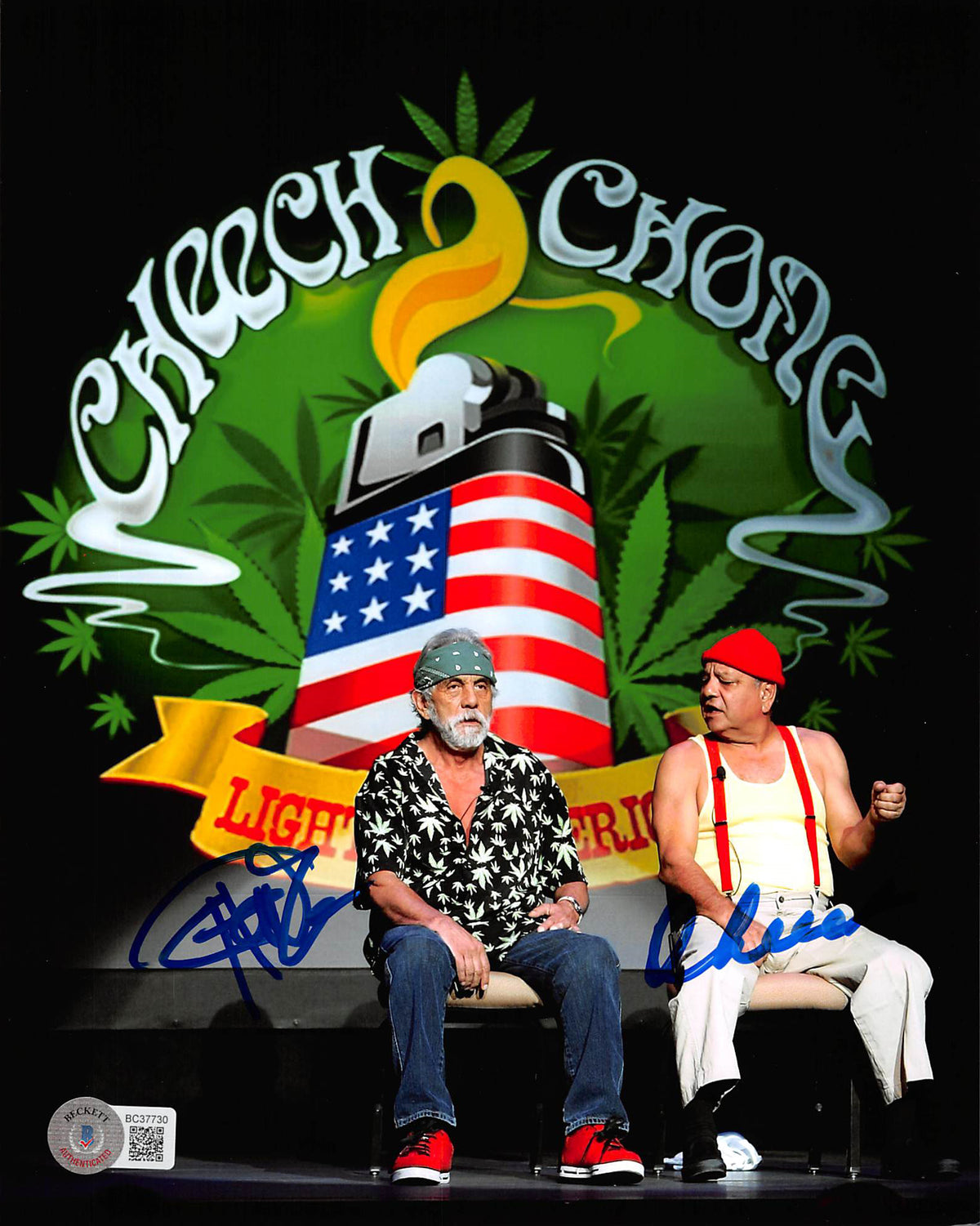 Cheech Marin & Tommy Chong Up in Smoke Authentic Signed 8x10 Photo BAS #BC37730
