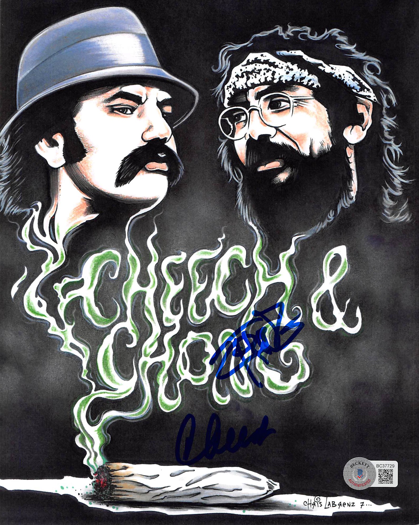 Cheech Marin & Tommy Chong Up in Smoke Authentic Signed 8x10 Photo BAS #BC37729