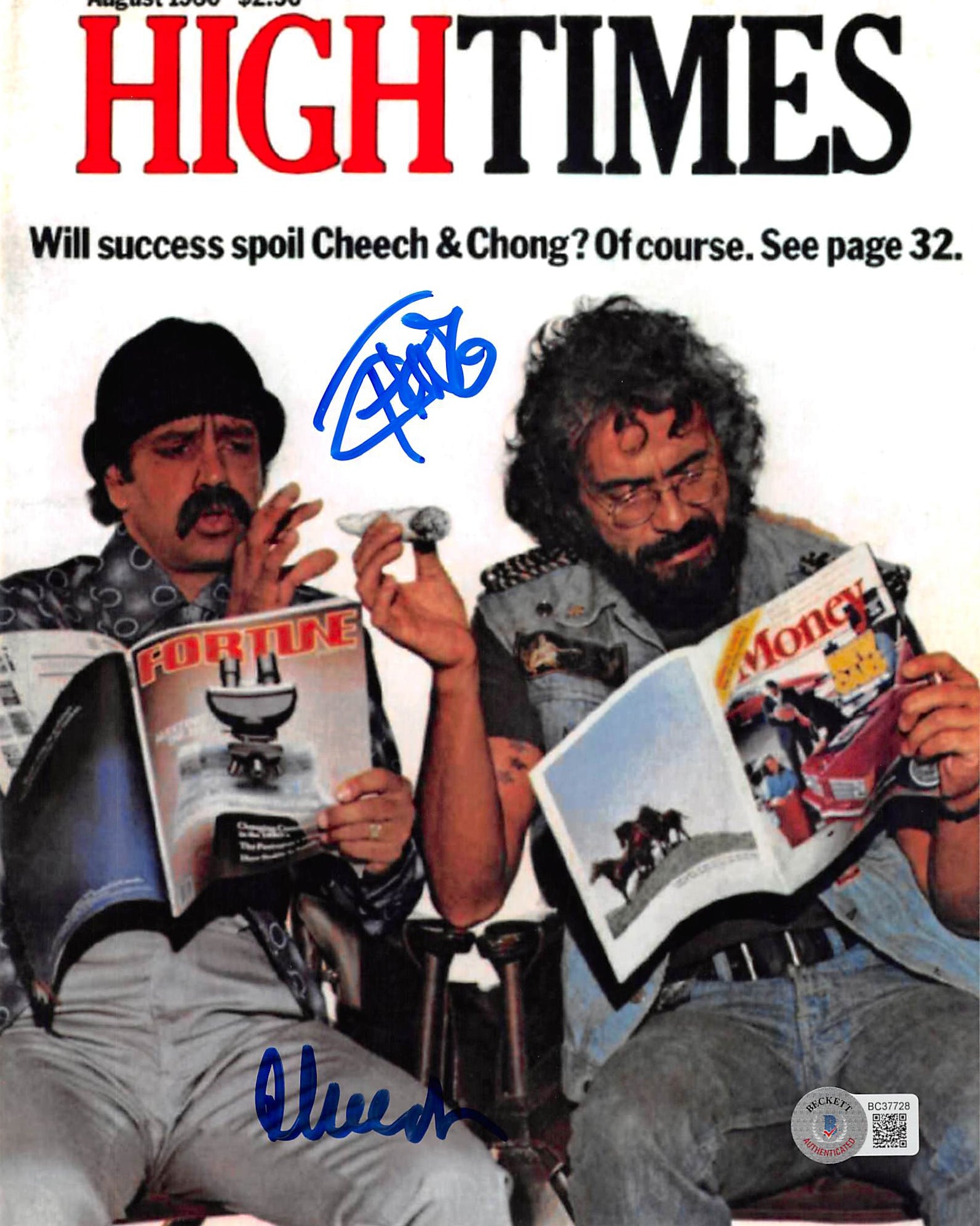 Cheech Marin & Tommy Chong Up in Smoke Authentic Signed 8x10 Photo BAS #BC37728