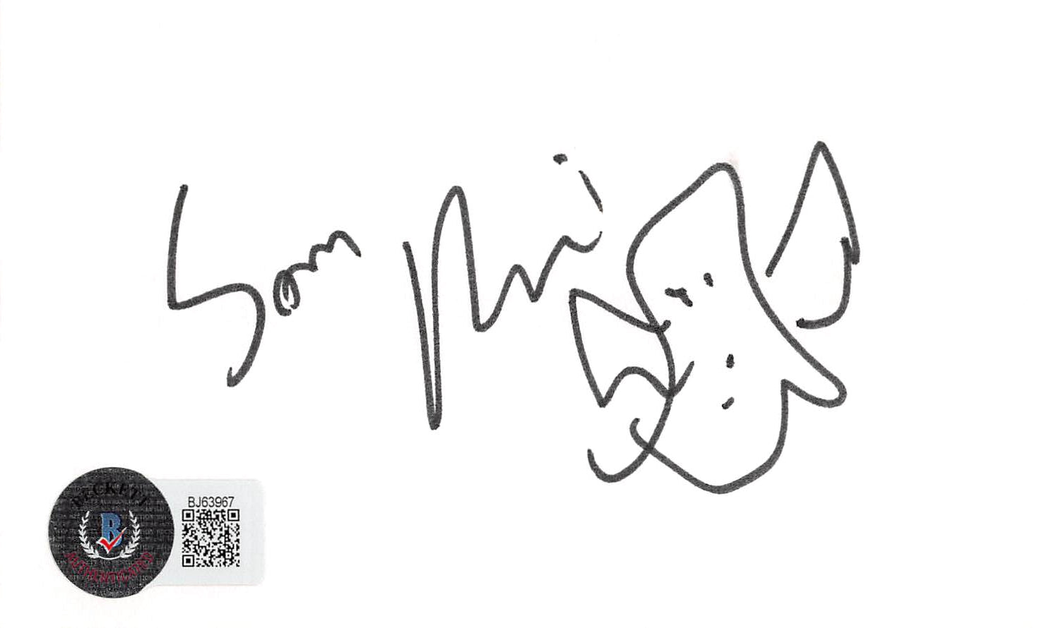 Sam Raimi Spider-Man Authentic Signed 3x5 Index Card w/ Sketch BAS #BJ63967