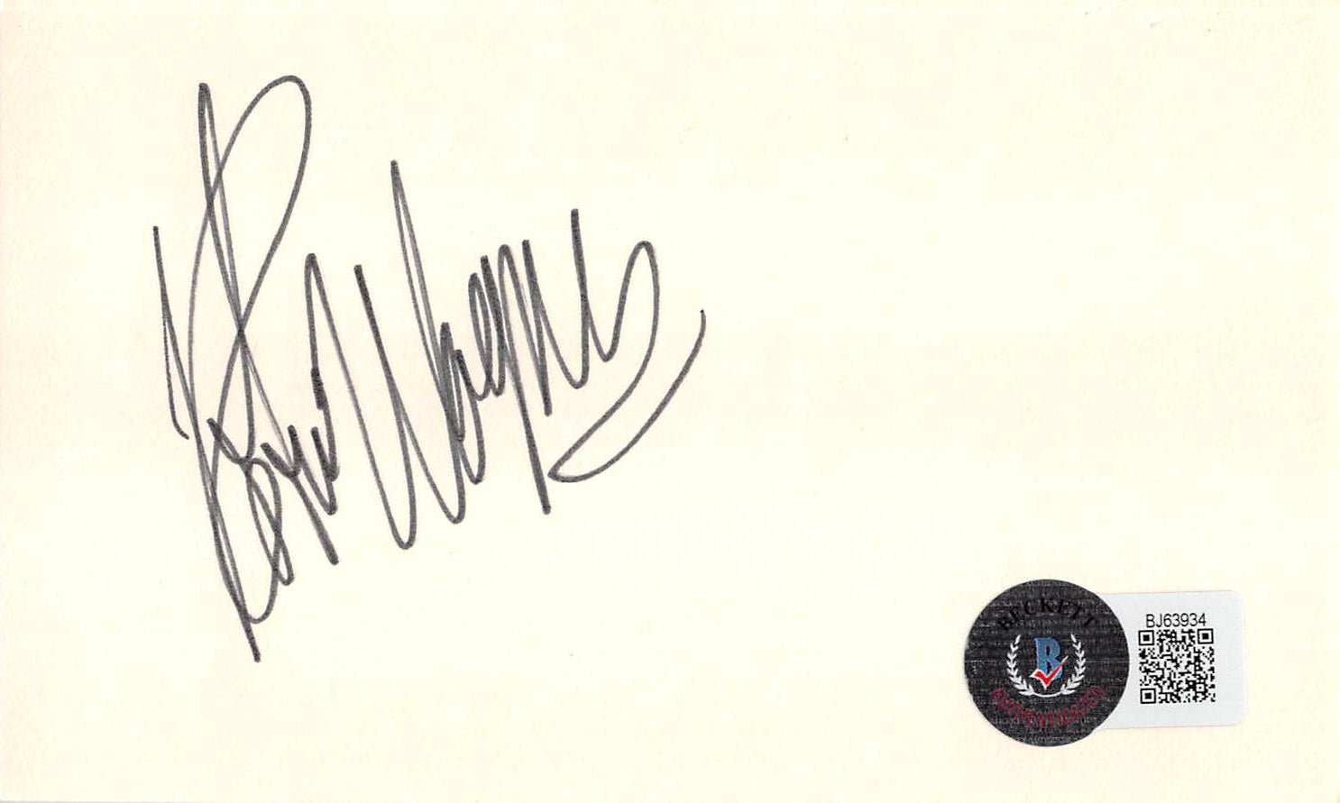 Robert Wagner Hart to Hart Authentic Signed 3x5 Index Card BAS #BJ63934