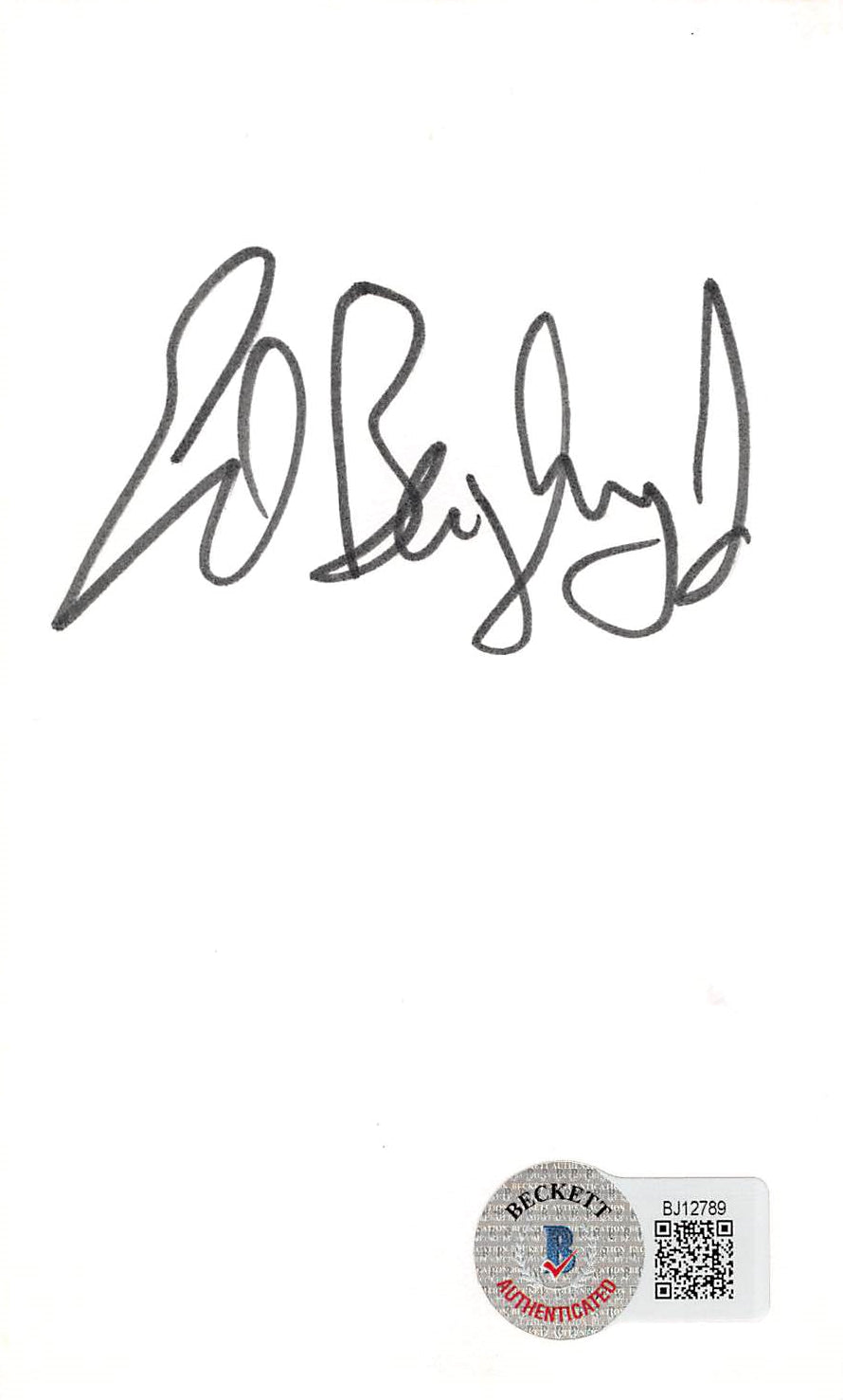 Ed Begley Jr. St. Elsewhere Authentic Signed 3x5 Index Card BAS #BJ12789