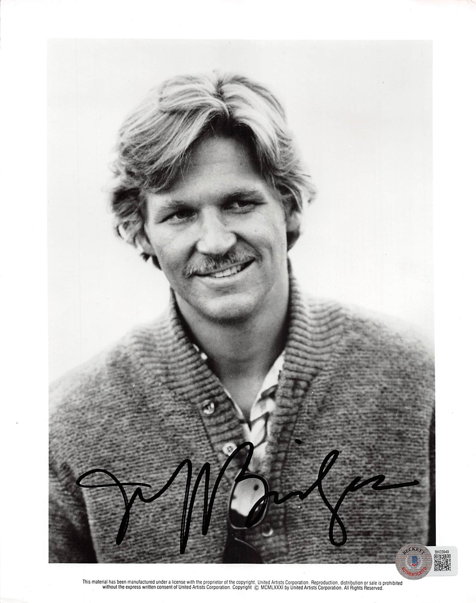 Jeff Bridges The Big Lebowski Authentic Signed 8x10 Photo BAS #BK03949