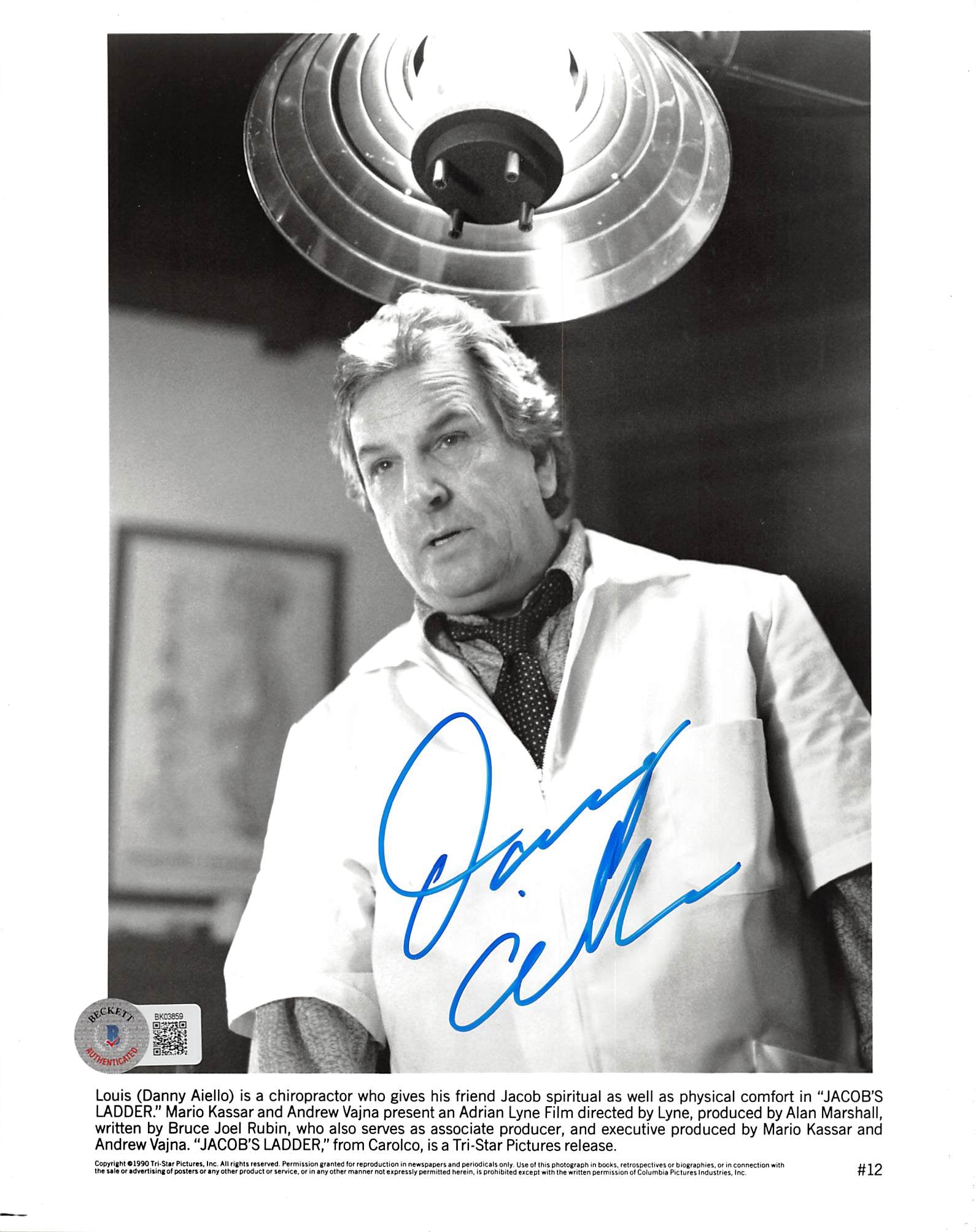 Danny Aiello Jacob's Ladder Authentic Signed 8x10 Photo Autographed BAS #BK03859
