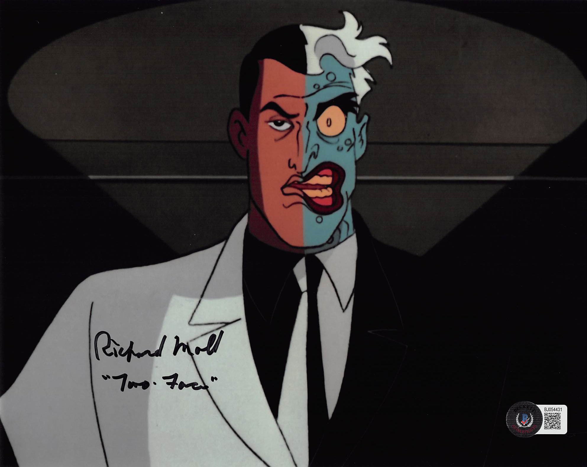 Richard Moll Batman Animated Series "Two Face" Signed 8x10 Photo BAS #BJ054431