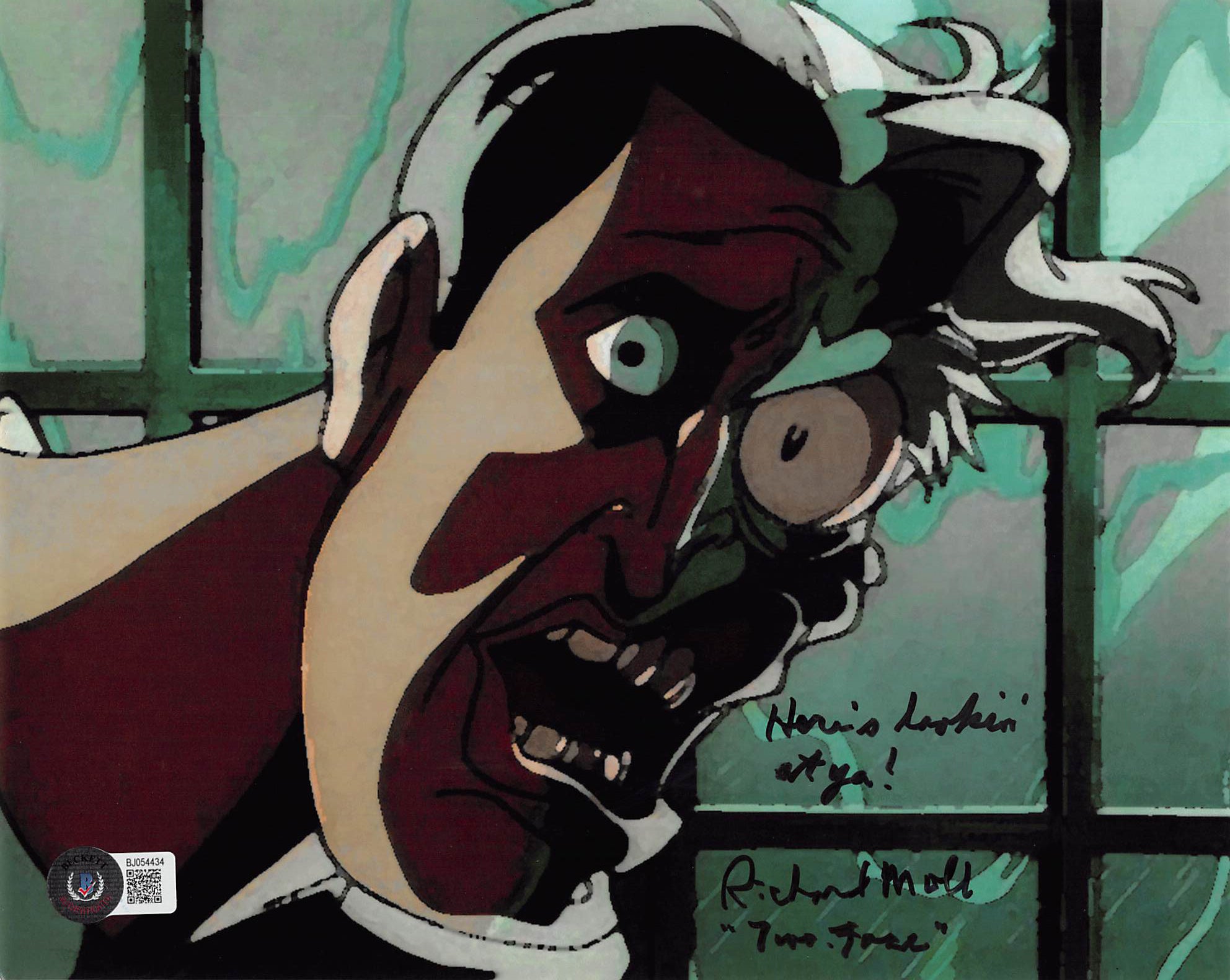 Richard Moll Batman Animated Series "Two Face" Signed 8x10 Photo BAS #BJ054434