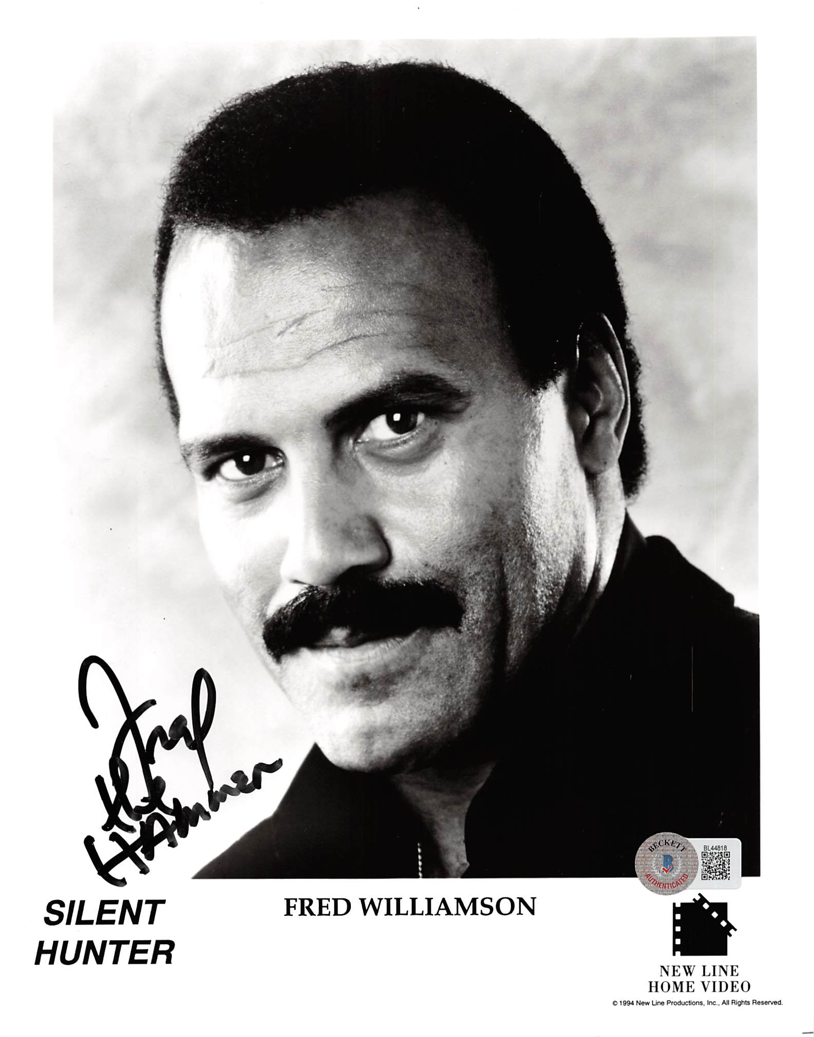 Fred Williamson Silent Hunter "The Hammer" Signed 8x10 Photo BAS #BL44818