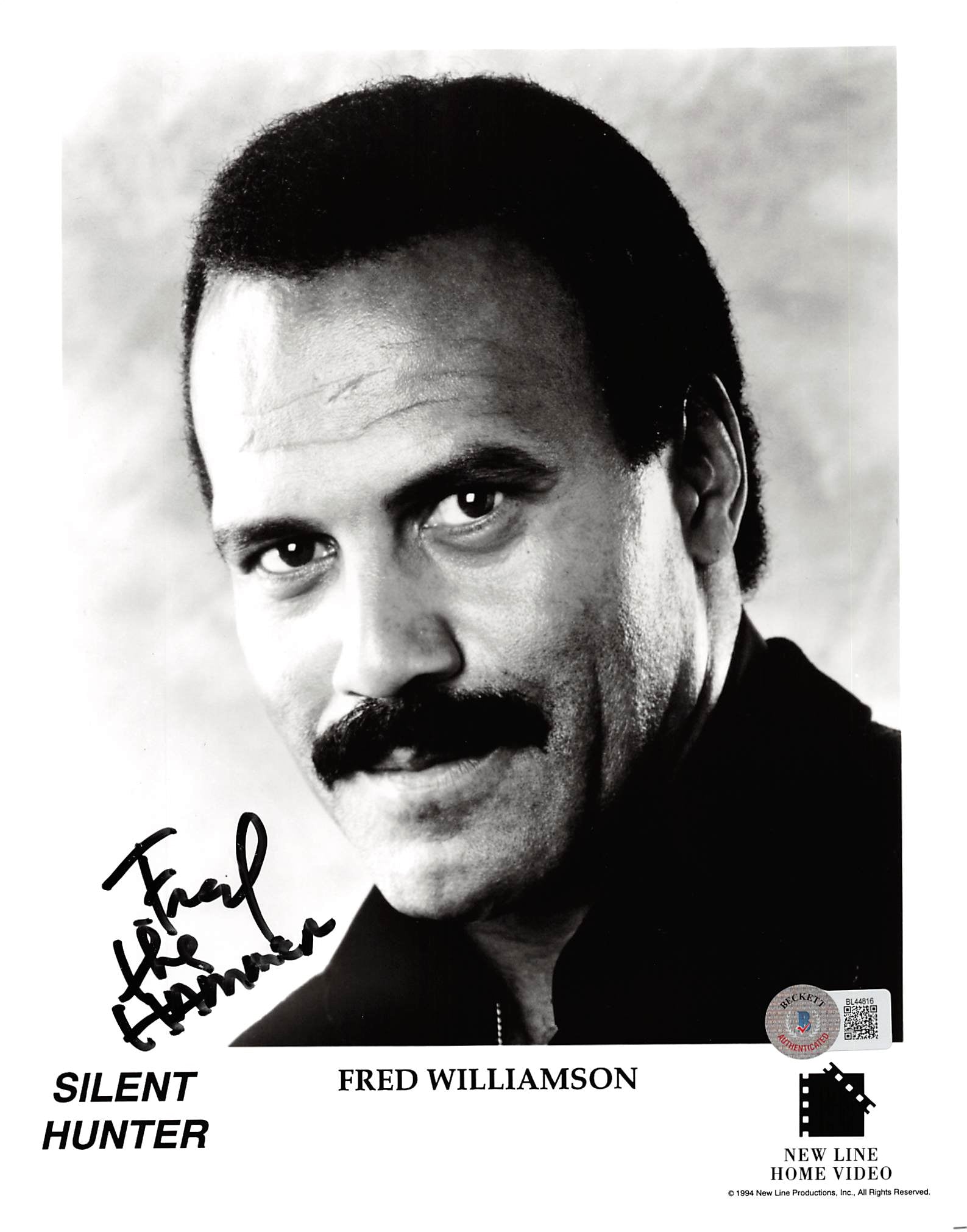 Fred Williamson Silent Hunter "The Hammer" Signed 8x10 Photo BAS #BL44816
