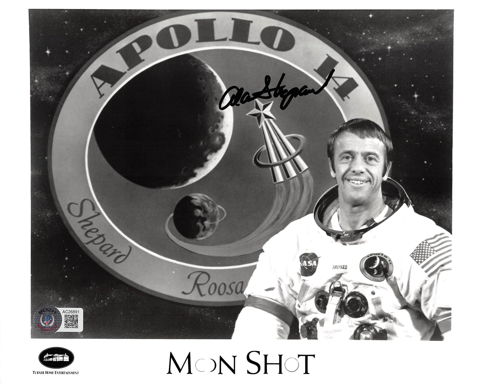 Alan Shepard Apollo 14 Authentic Signed 8x10 Black & White Photo BAS #AC26891