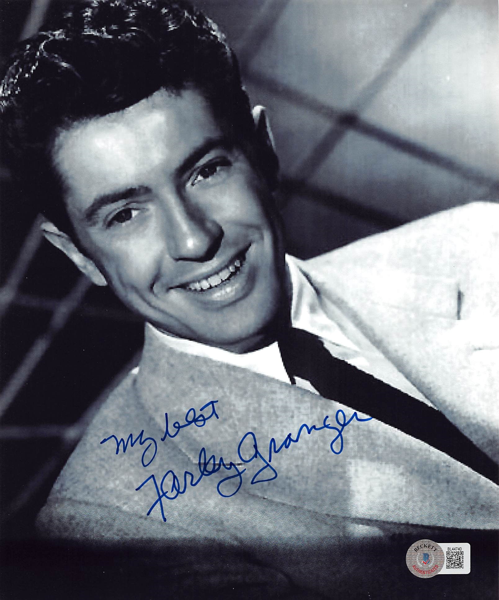 Farley Granger Strangers on a Train "My Last" Signed 8x10 Photo BAS #BL44740